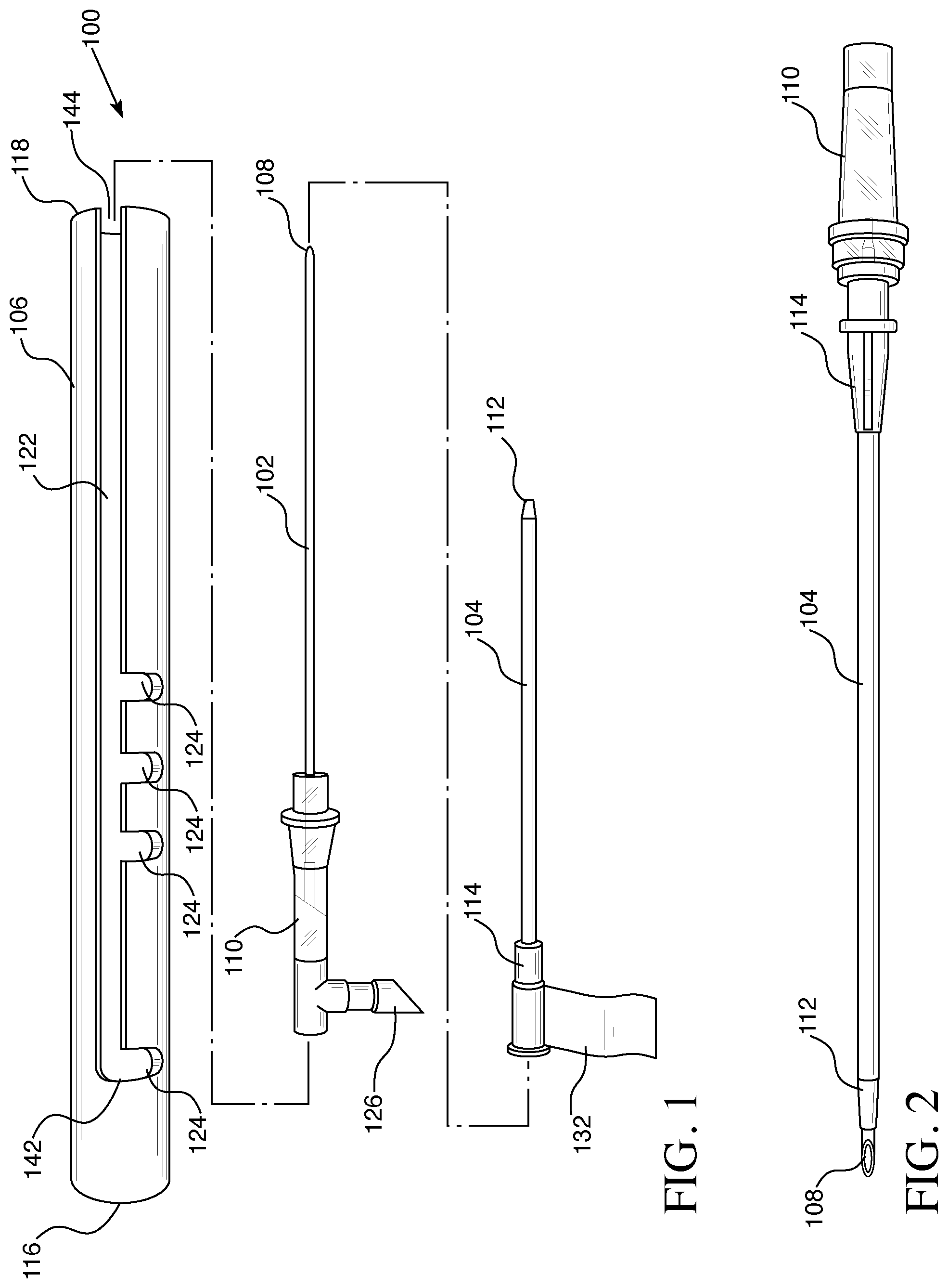 Patent US12090289 Figure 1 – Portable needle assembly with adjustable length needle