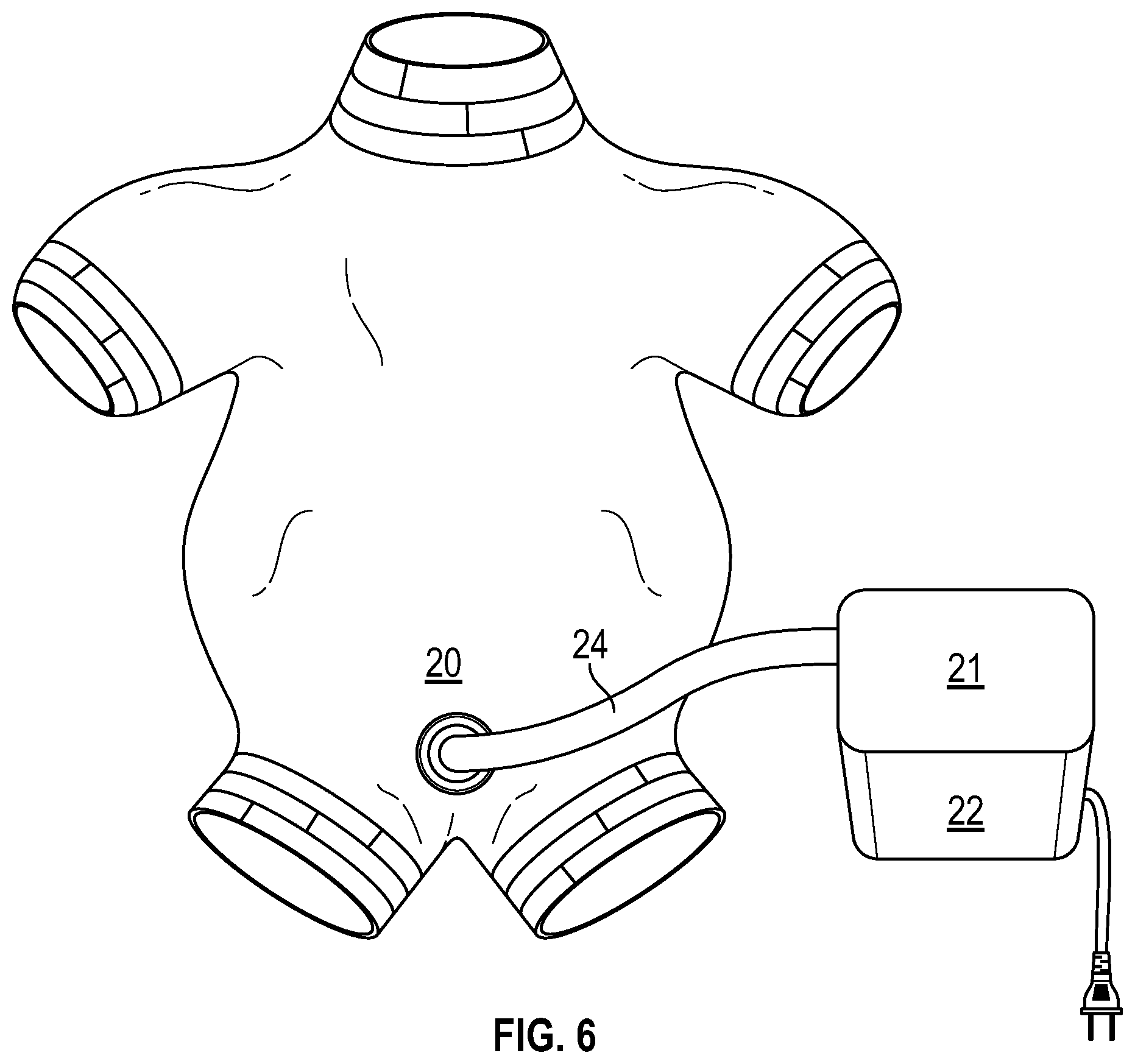 Patent US12090293 Figure 5 – Burn and wound healing suit and method