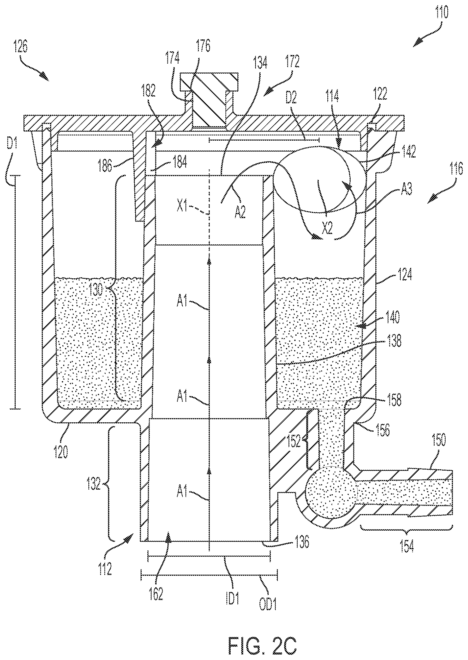 Patent US12090297 Figure 4 – Adaptors for removal of debris and fluids from ventilator circuits