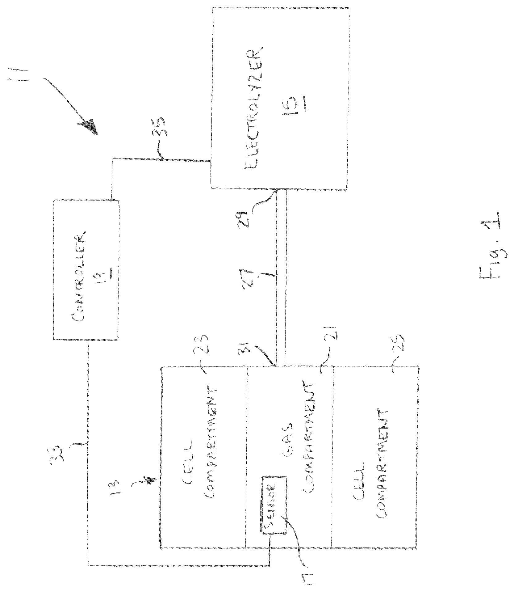 Patent US12090300 Figure 1 – System and method for controlling oxygen delivery to implanted cells