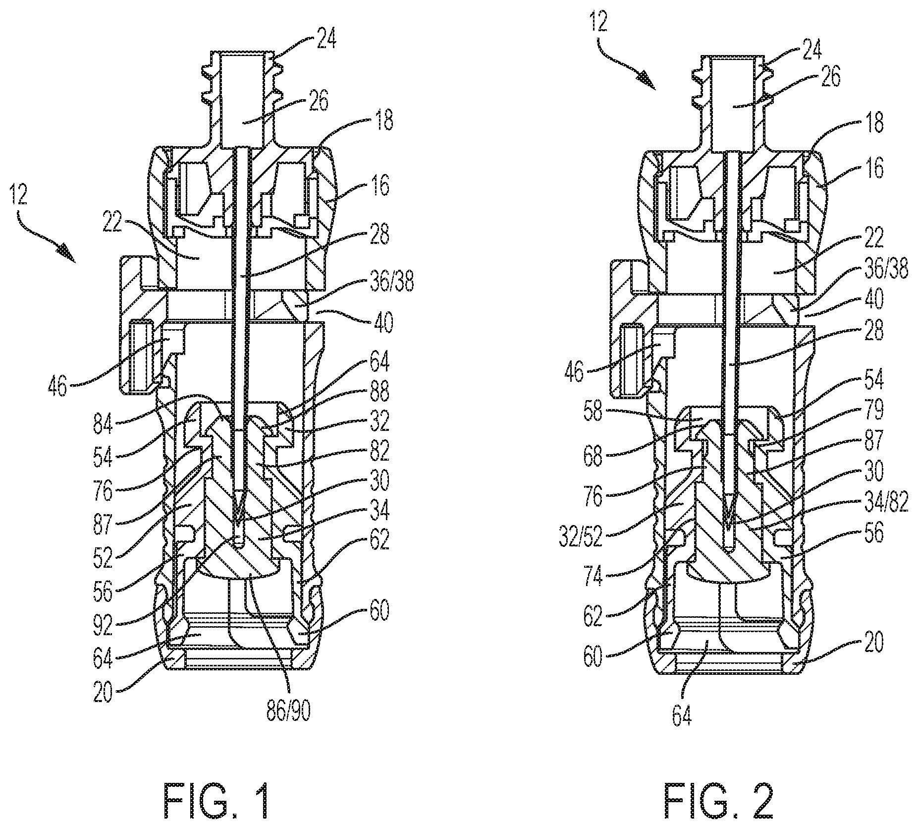 Patent US12090308 Figure 1 – Syringe adapter with lock mechanism