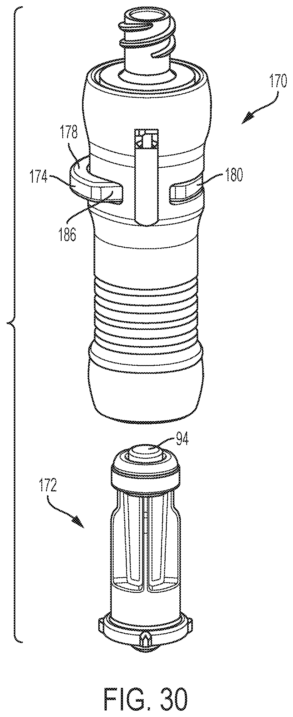 Patent US12090308 Figure 13 – Syringe adapter with lock mechanism
