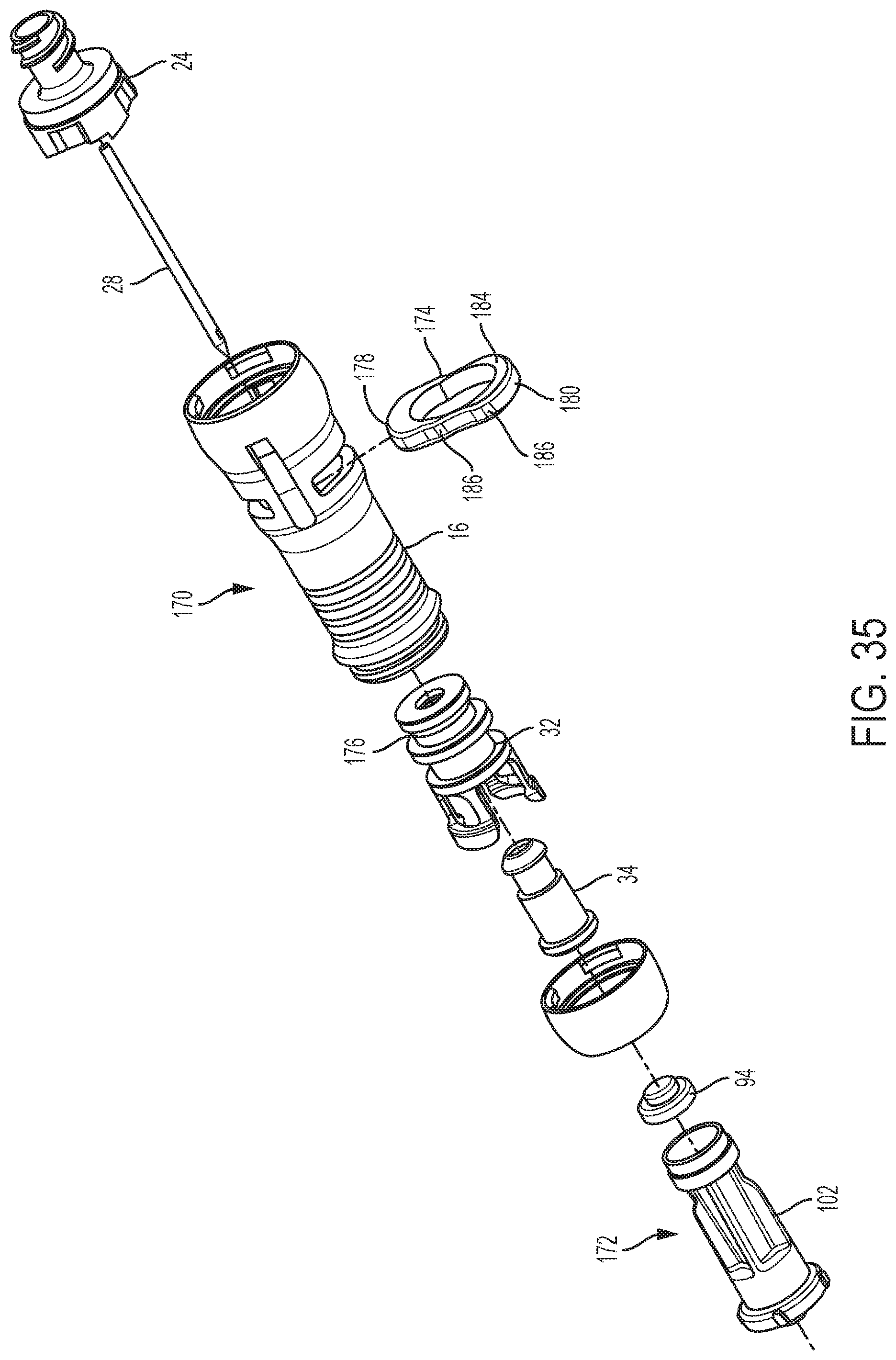 Patent US12090308 Figure 16 – Syringe adapter with lock mechanism
