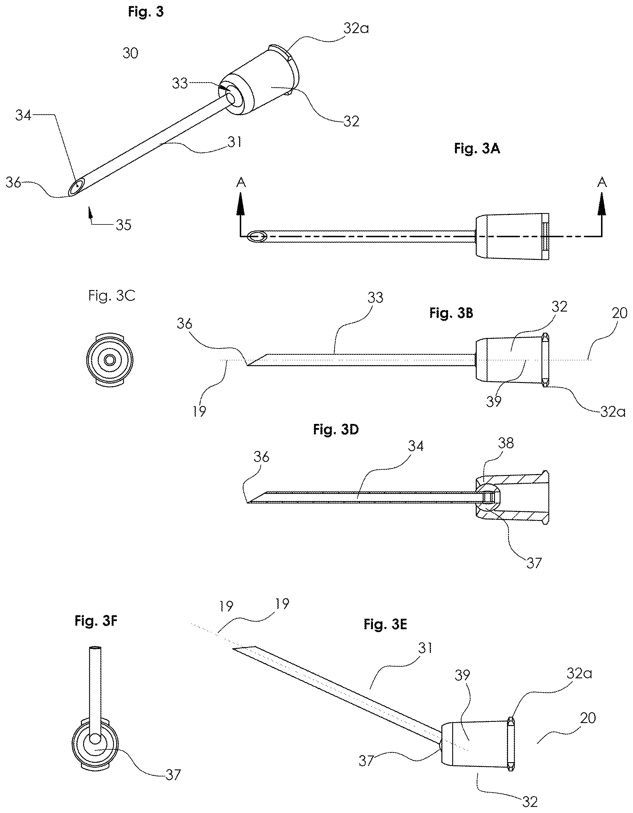 Patent US12090309 Figure 6 – Hollow needle and pivotable hub system