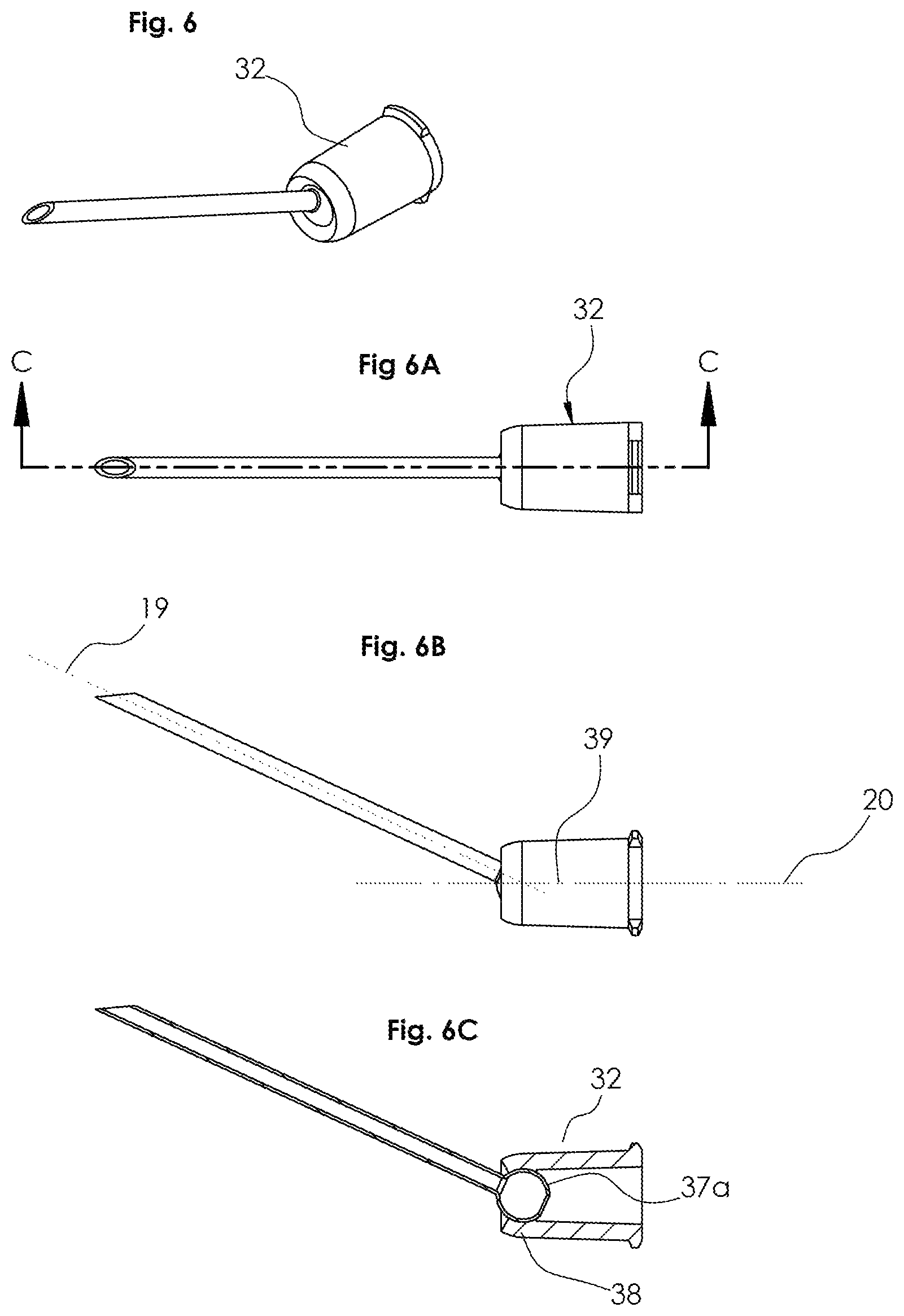 Patent US12090309 Figure 8 – Hollow needle and pivotable hub system