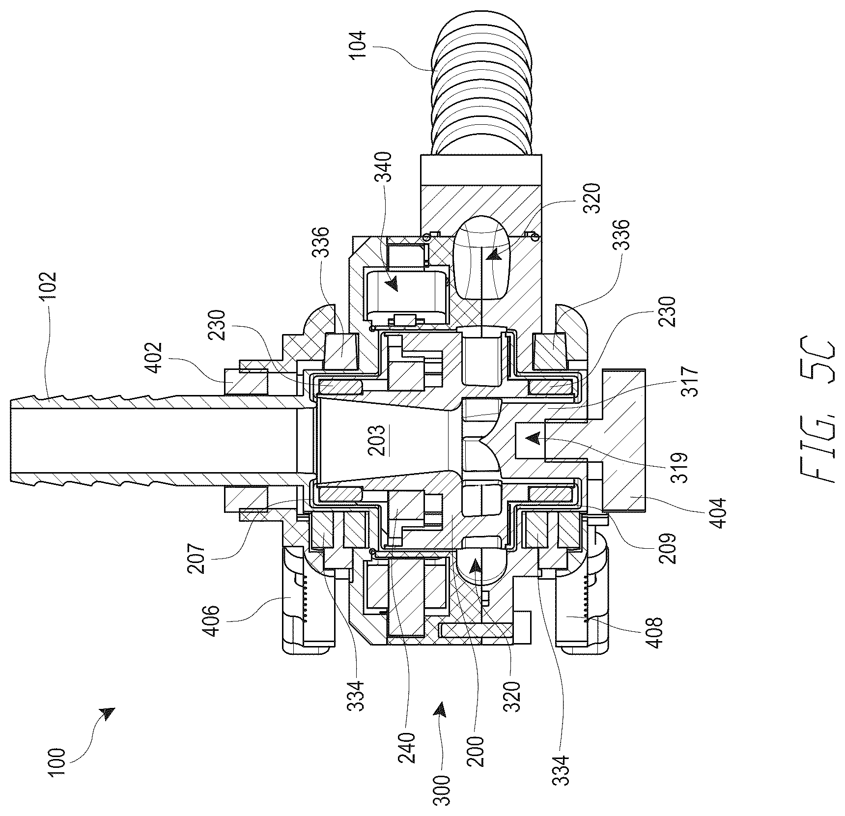 Patent US12090310 Figure 6 – Mechanical circulatory support device with axial flow turbomachine optimized for heart failure and cardio-renal syndrome by implantation in the descending aorta