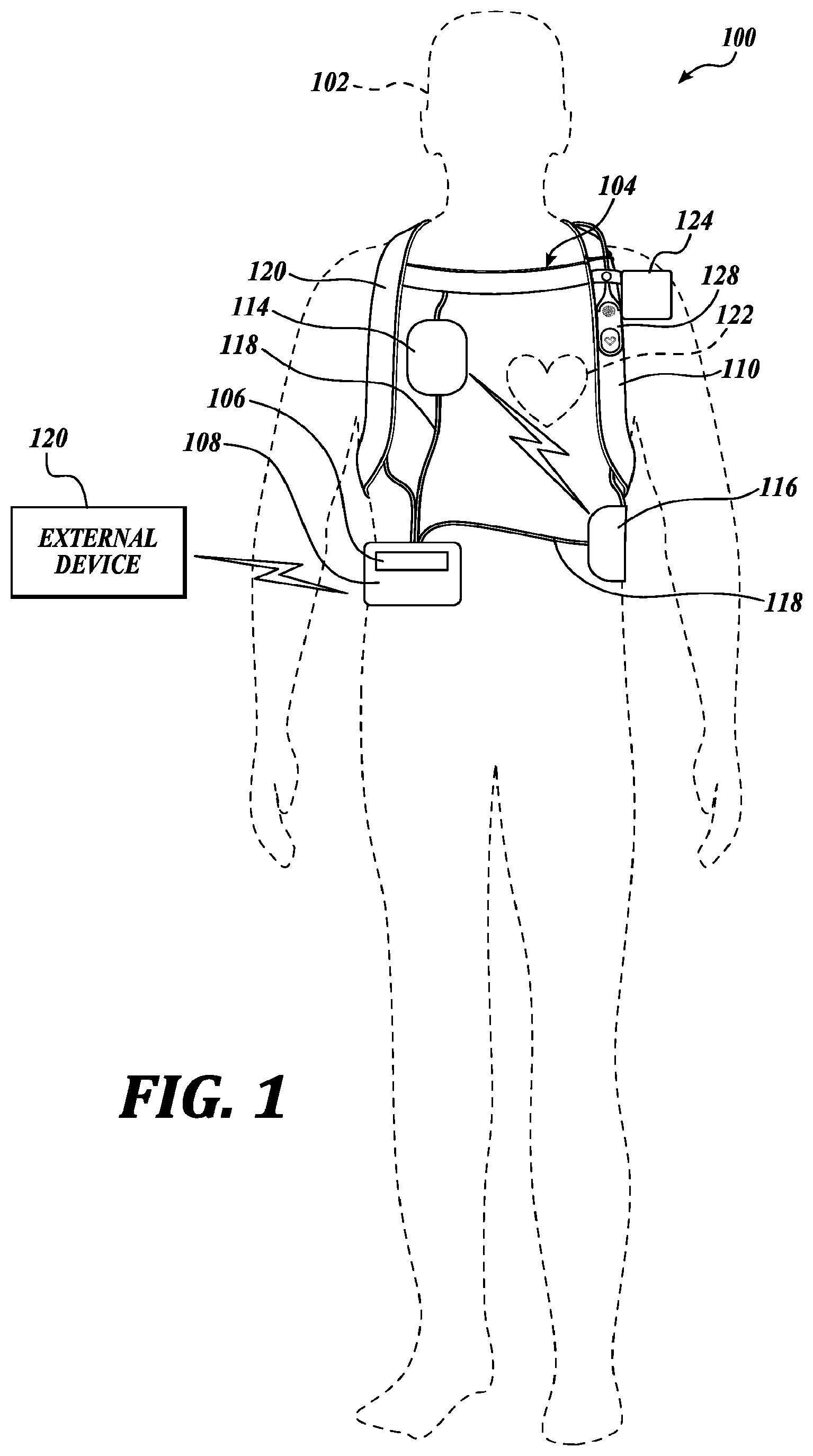 Patent US12090332 Figure 1 – Multi-sensory alarm for a wearable cardiac defibrillator
