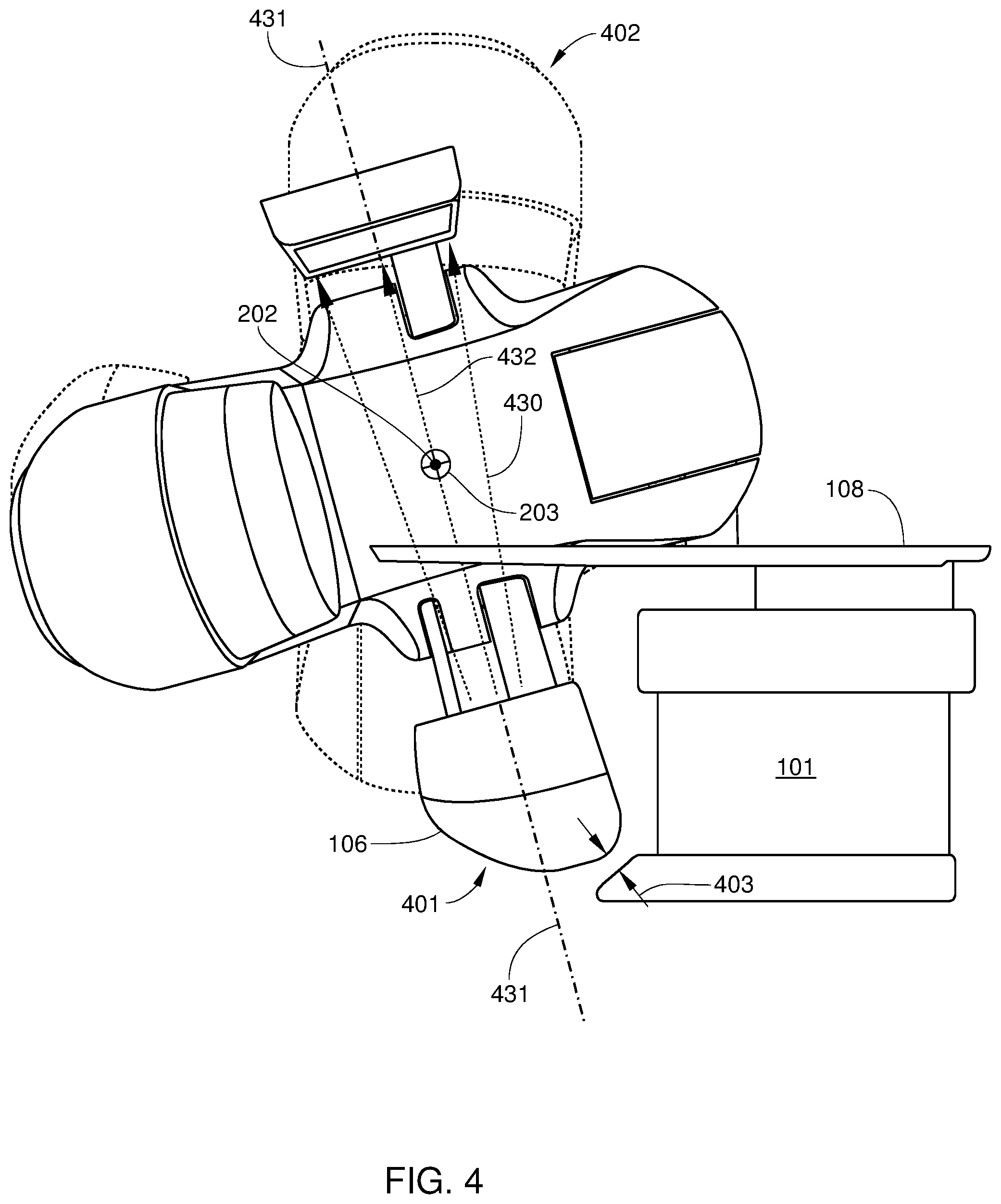 Patent US12090341 Figure 4 – Position verification and correction for radiation therapy using non-orthogonal on-board imaging