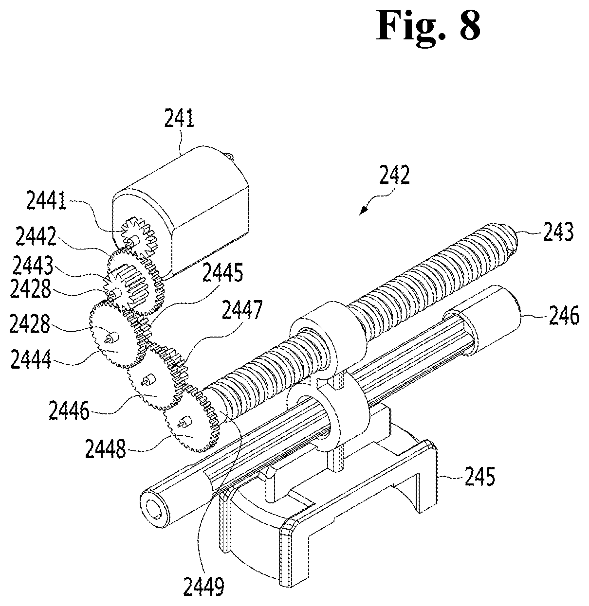 Patent US12090347 Figure 8 – High intensity focused ultrasonic device with vertical assembly structure