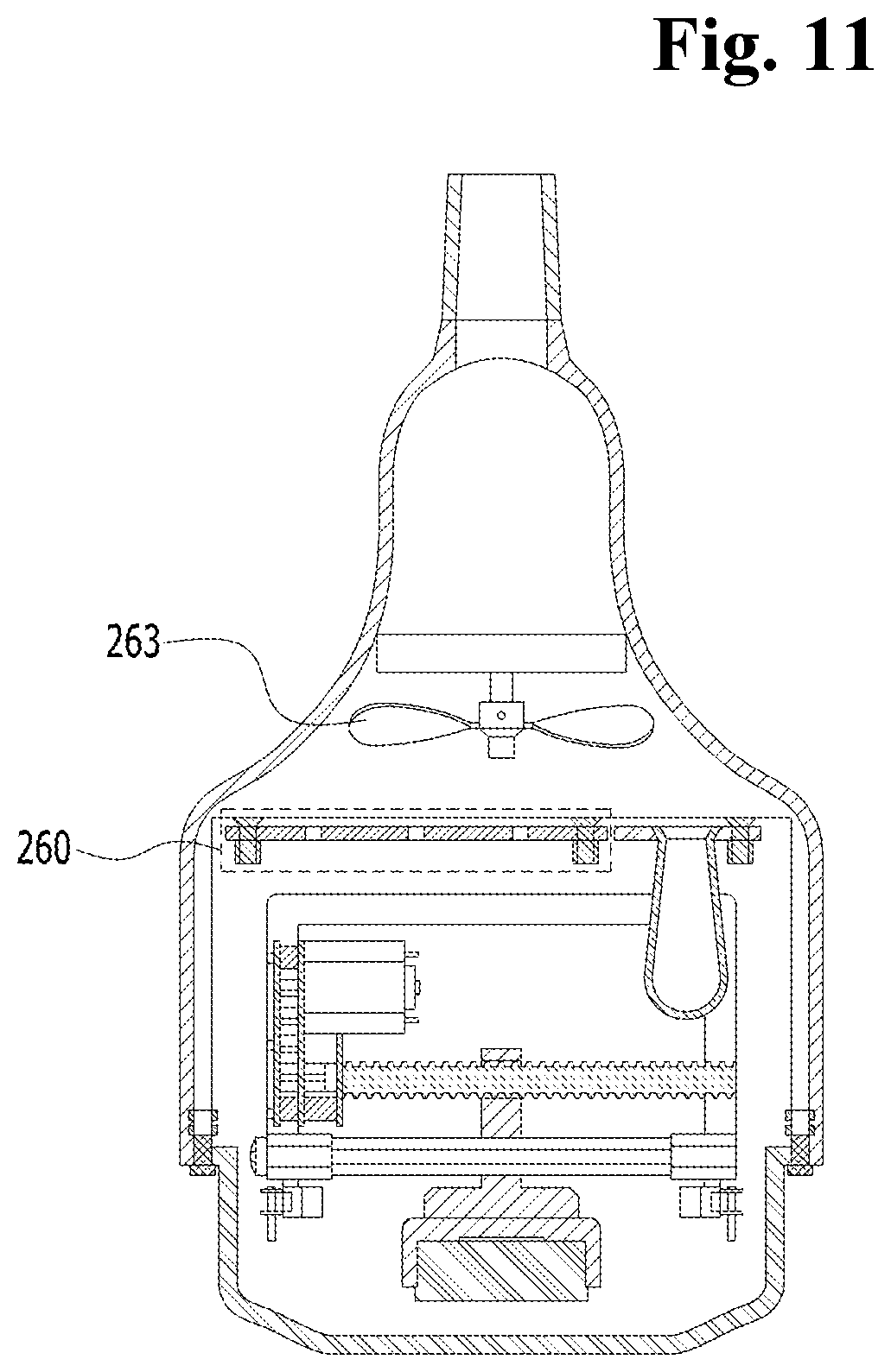 Patent US12090347 Figure 11 – High intensity focused ultrasonic device with vertical assembly structure