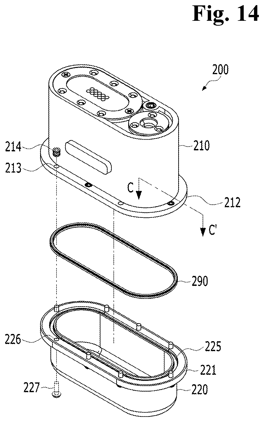 Patent US12090347 Figure 14 – High intensity focused ultrasonic device with vertical assembly structure