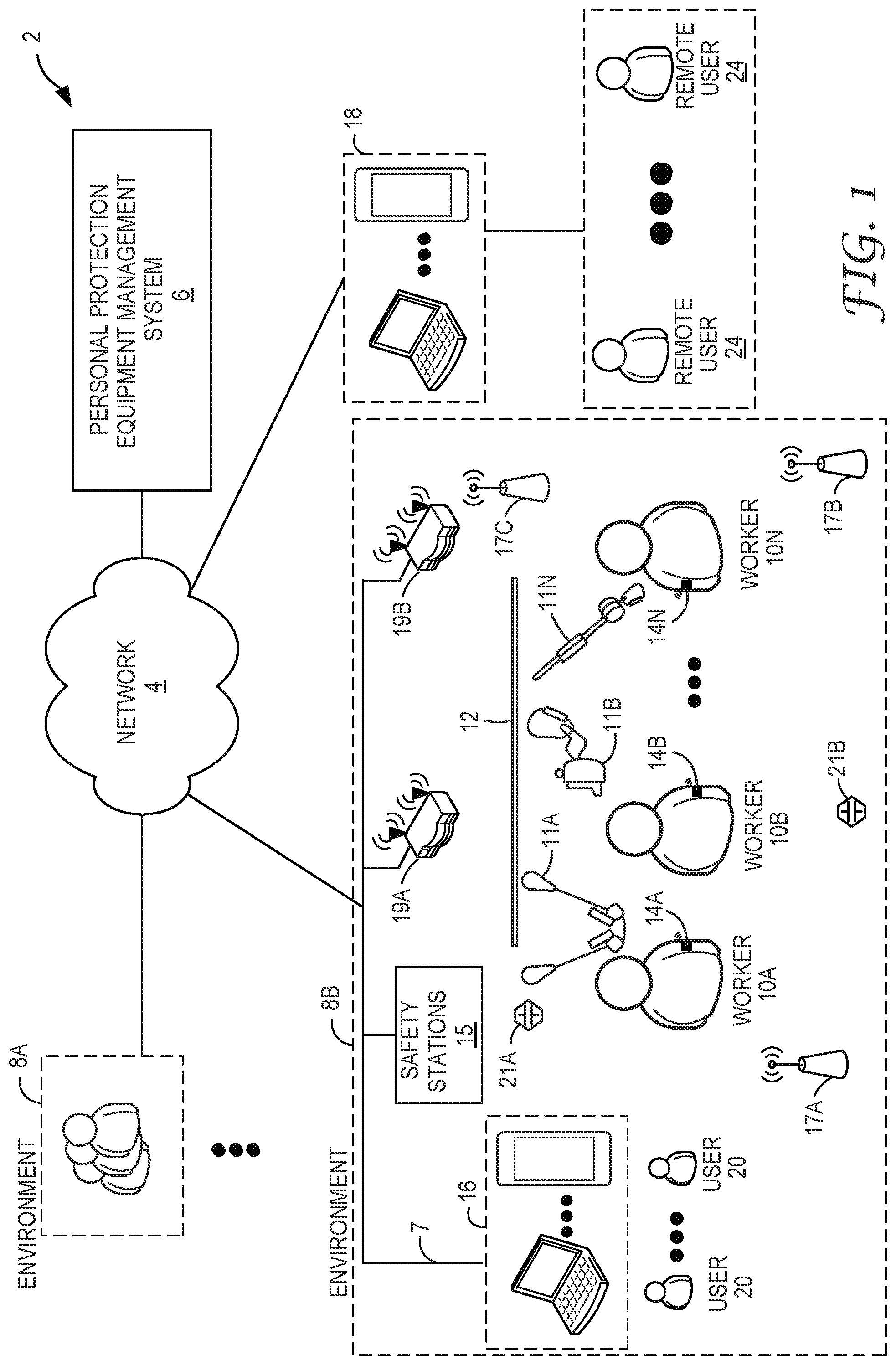 Patent US12090351 Figure 1 – Fall protection equipment having inductive sensor for connection status and control
