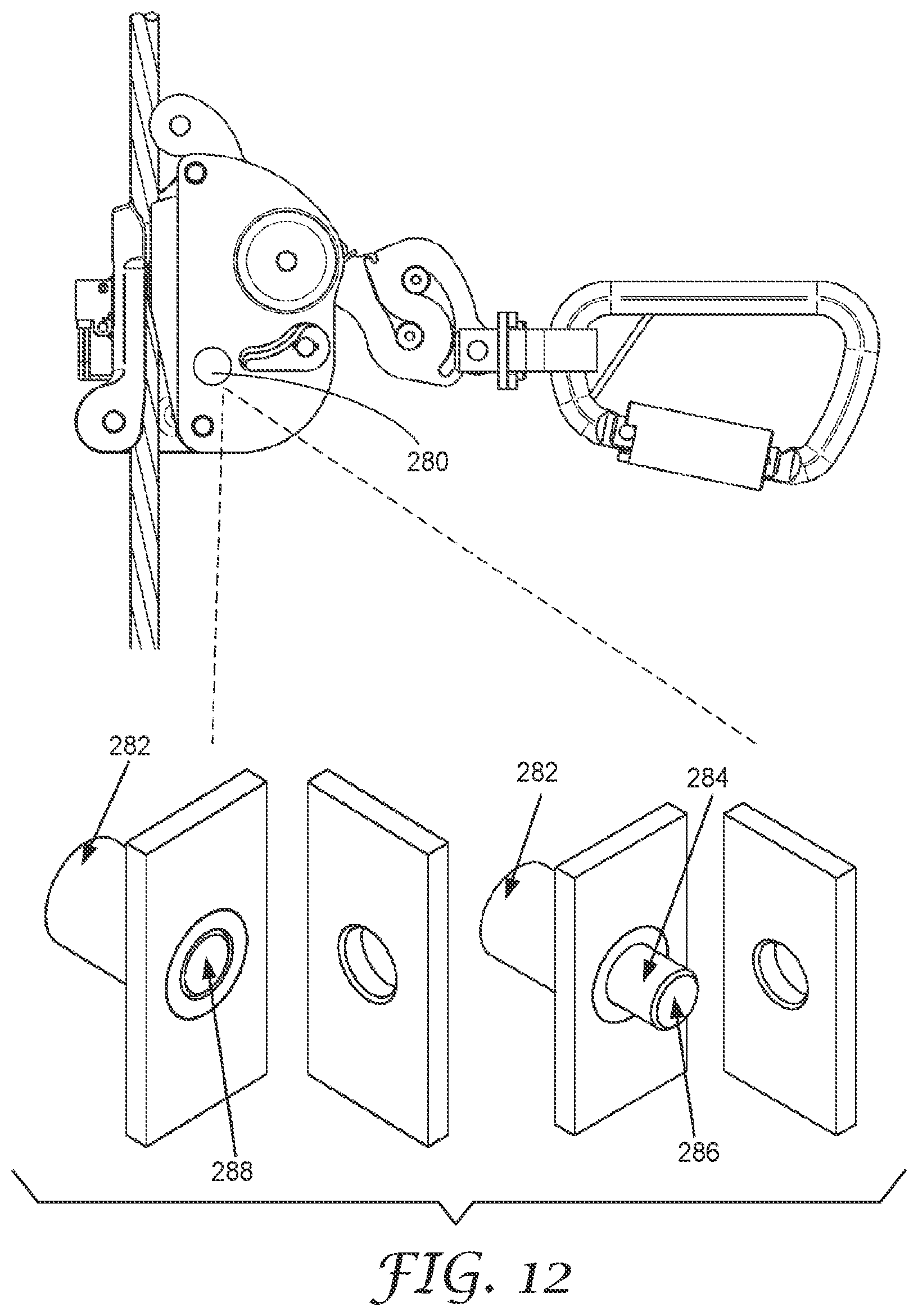 Patent US12090351 Figure 12 – Fall protection equipment having inductive sensor for connection status and control