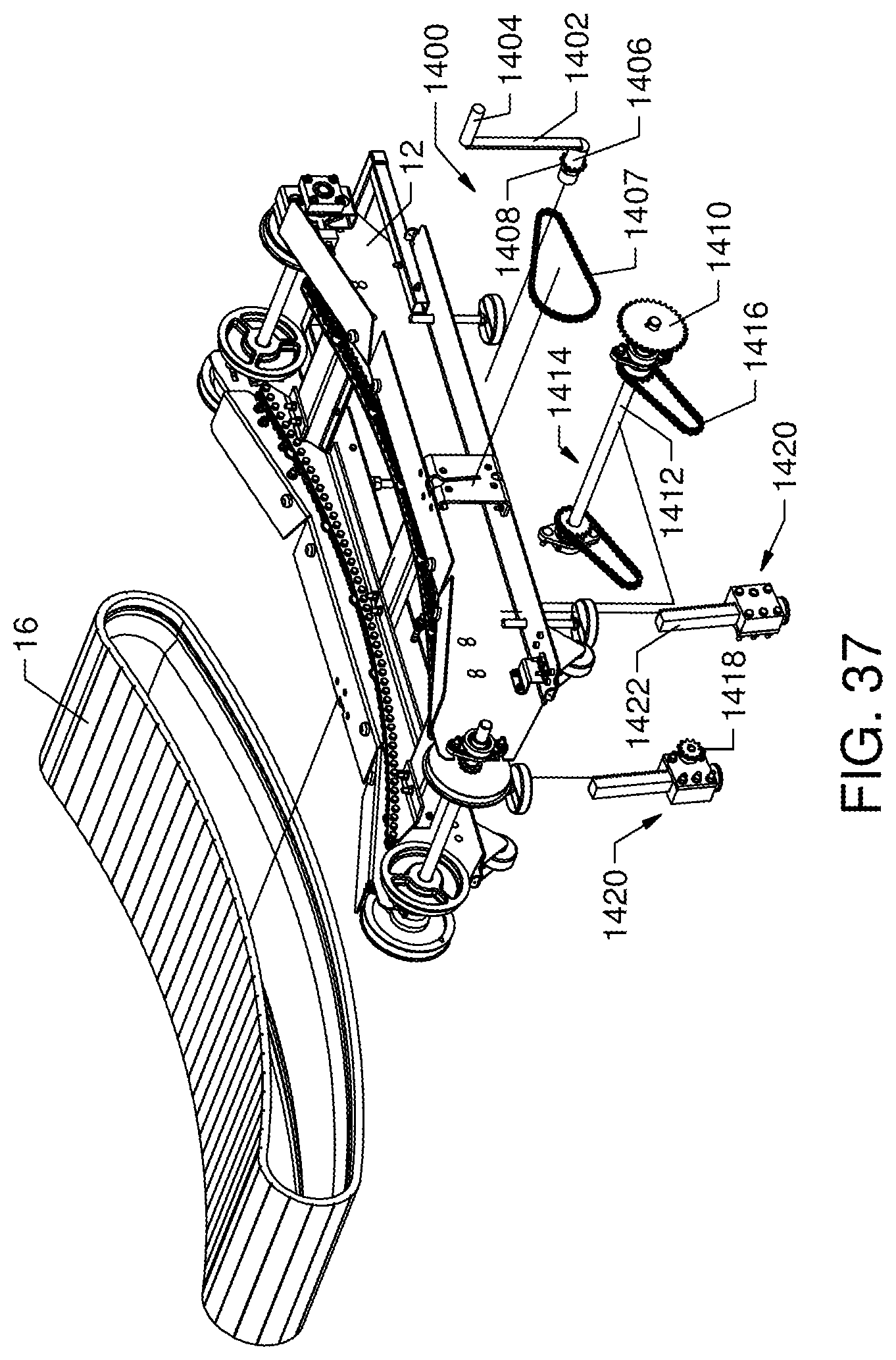 Patent US12090356 Figure 19 – Manually powered treadmill