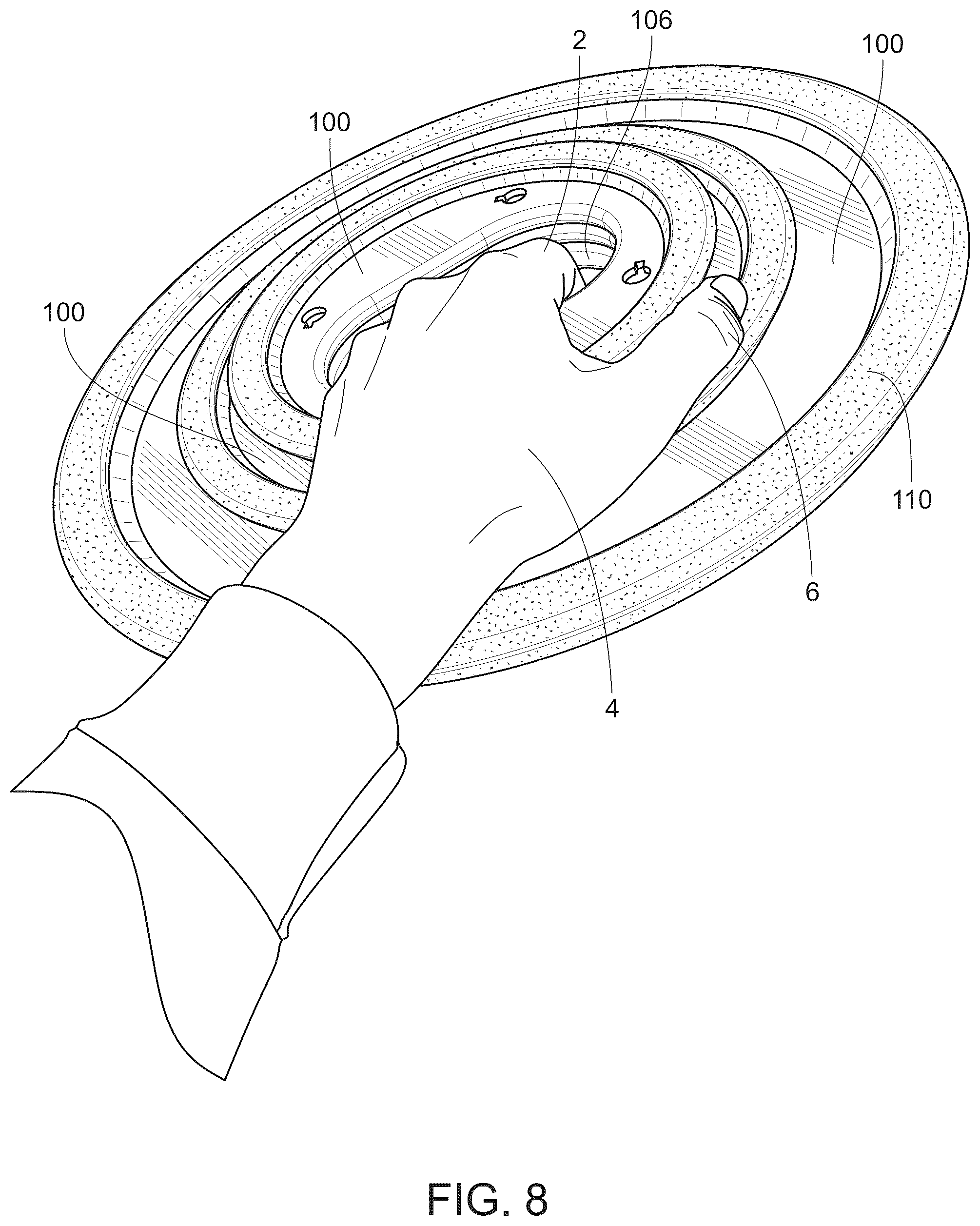 Patent US12090357 Figure 8 – Handheld weight exercise system