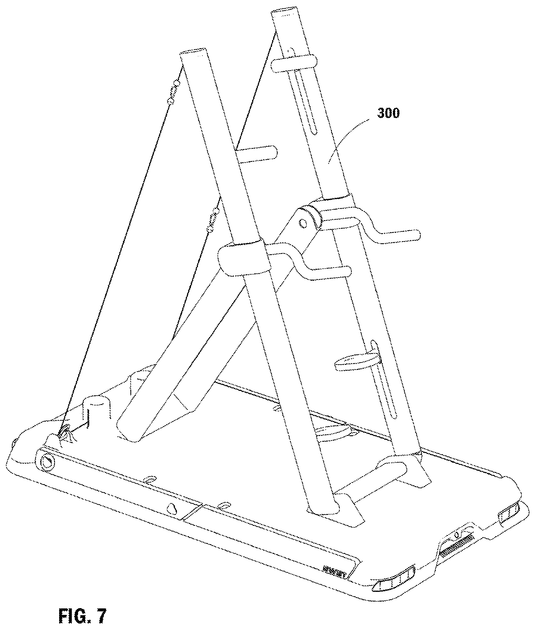 Patent US12090359 Figure 7 – Electromagnetic resistance smart gym having quick attach pulleys and interchangeable attachments