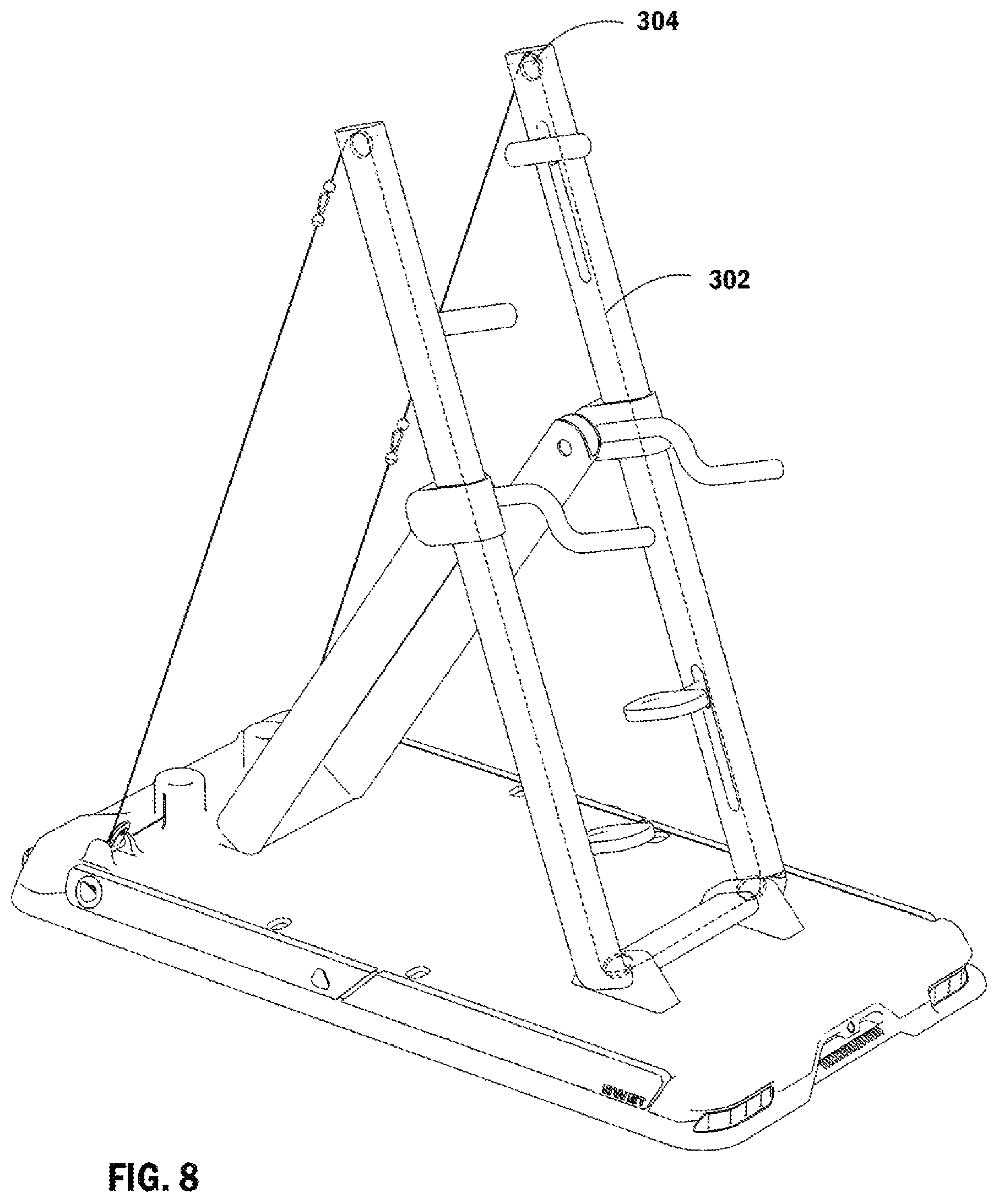 Patent US12090359 Figure 8 – Electromagnetic resistance smart gym having quick attach pulleys and interchangeable attachments