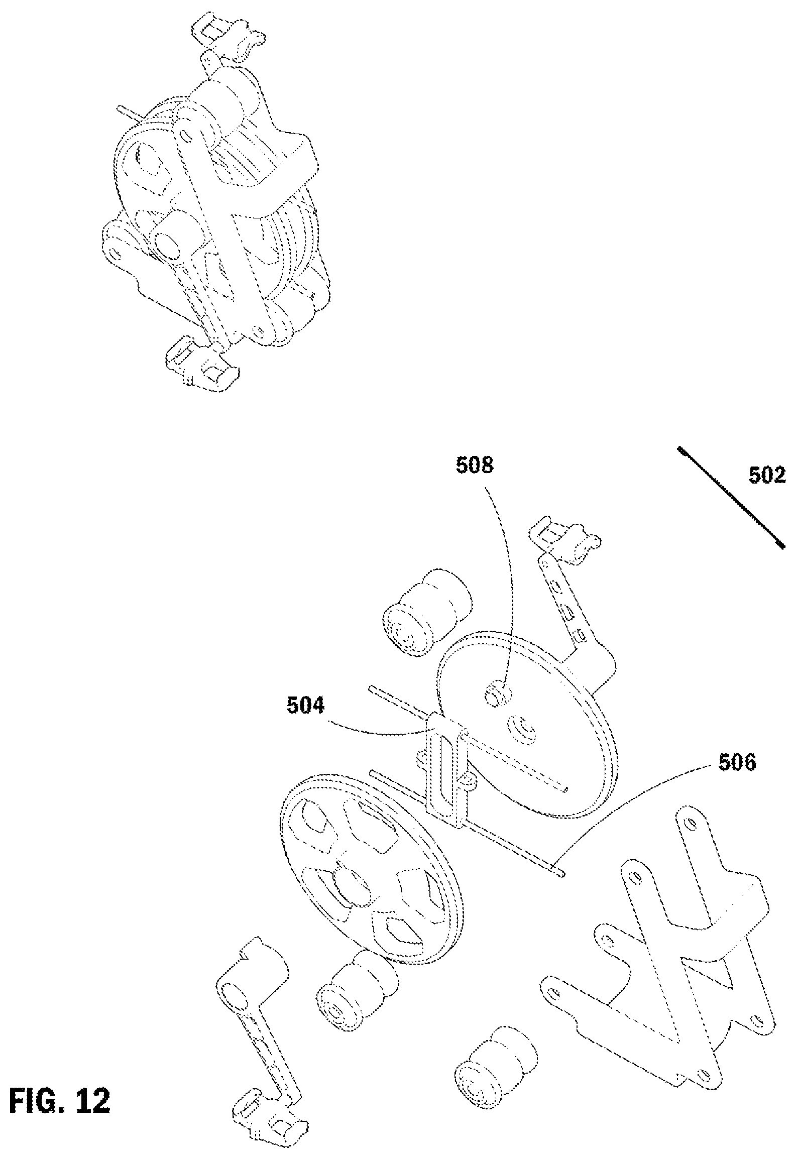 Patent US12090359 Figure 12 – Electromagnetic resistance smart gym having quick attach pulleys and interchangeable attachments