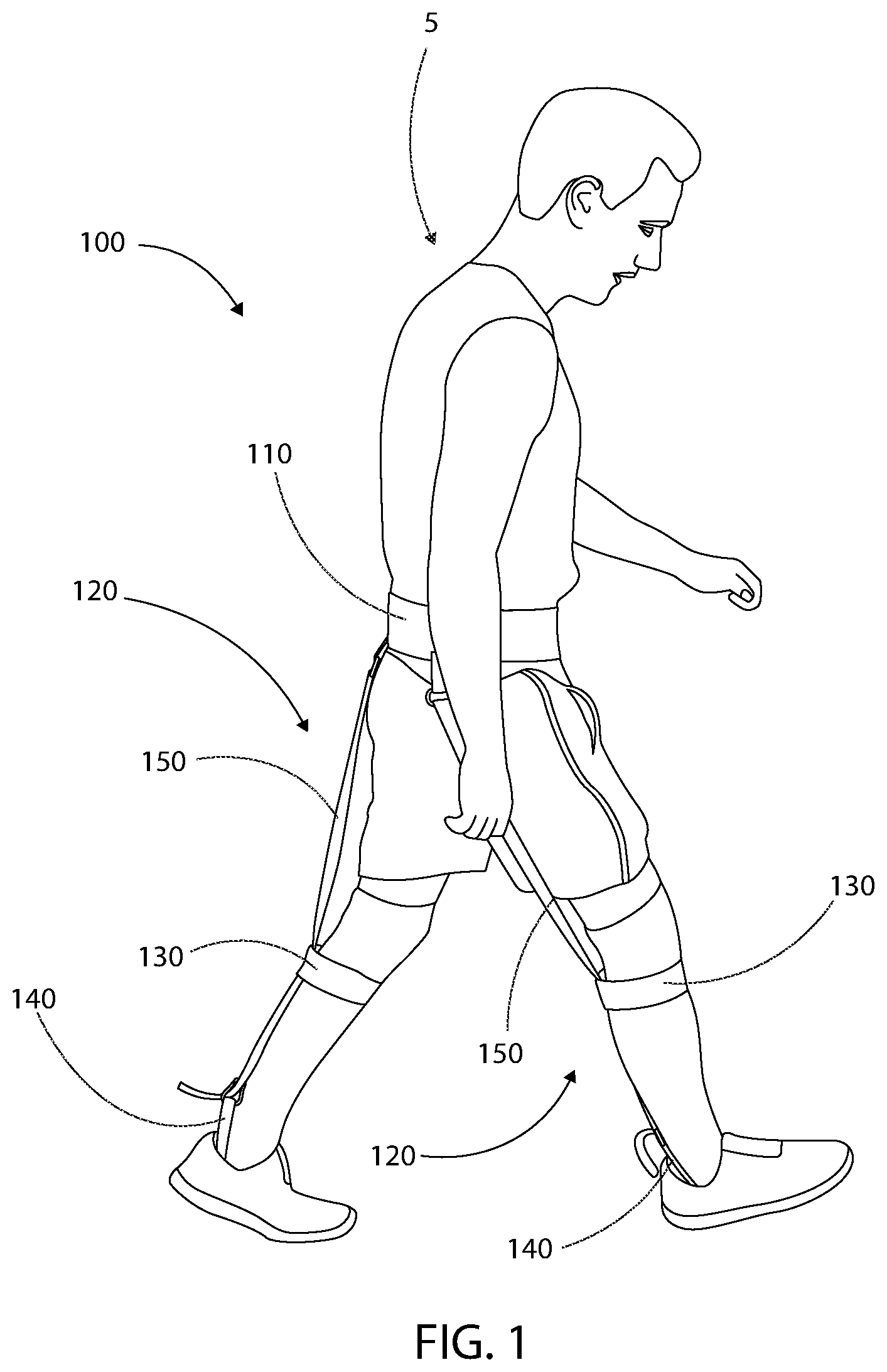 Patent US12090360 Figure 1 – Wearable resistance apparatus