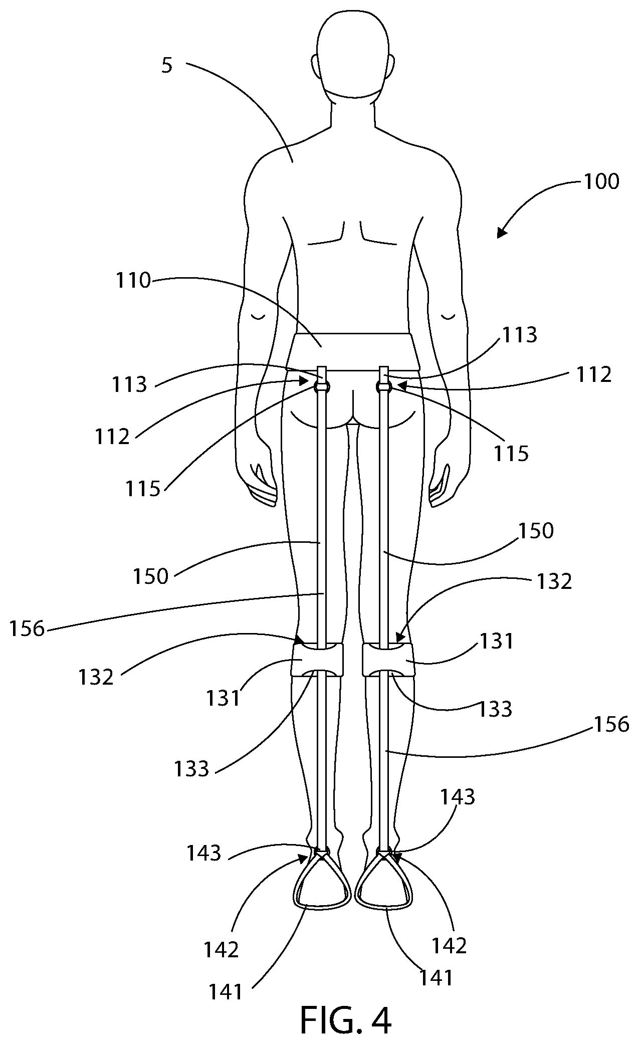 Patent US12090360 Figure 4 – Wearable resistance apparatus