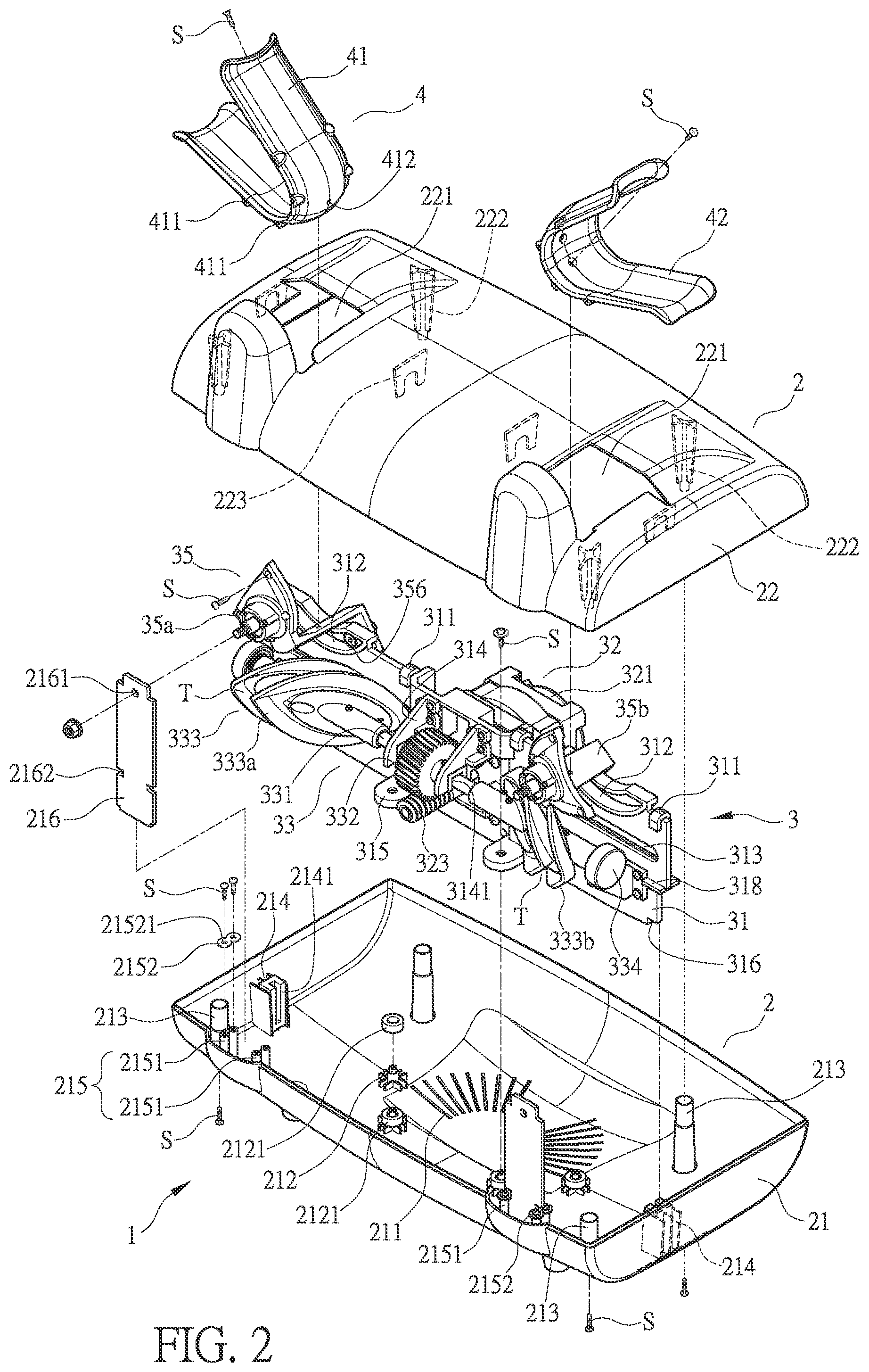 Patent US12090364 Figure 2 – Ankle-spinning exercise apparatus
