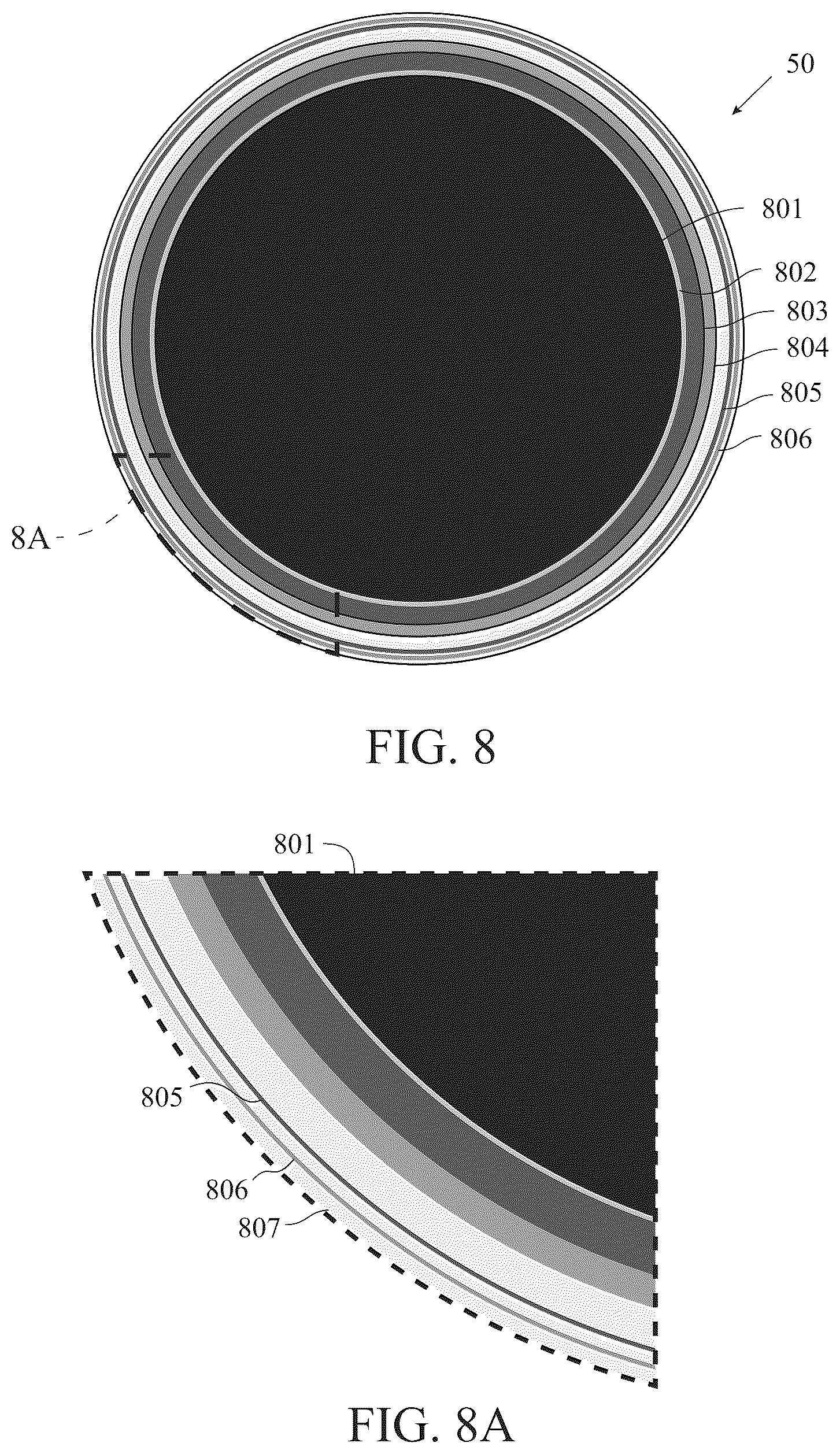 Patent US12090371 Figure 10 – Radio-opaque fillers in multiple layers of golf balls