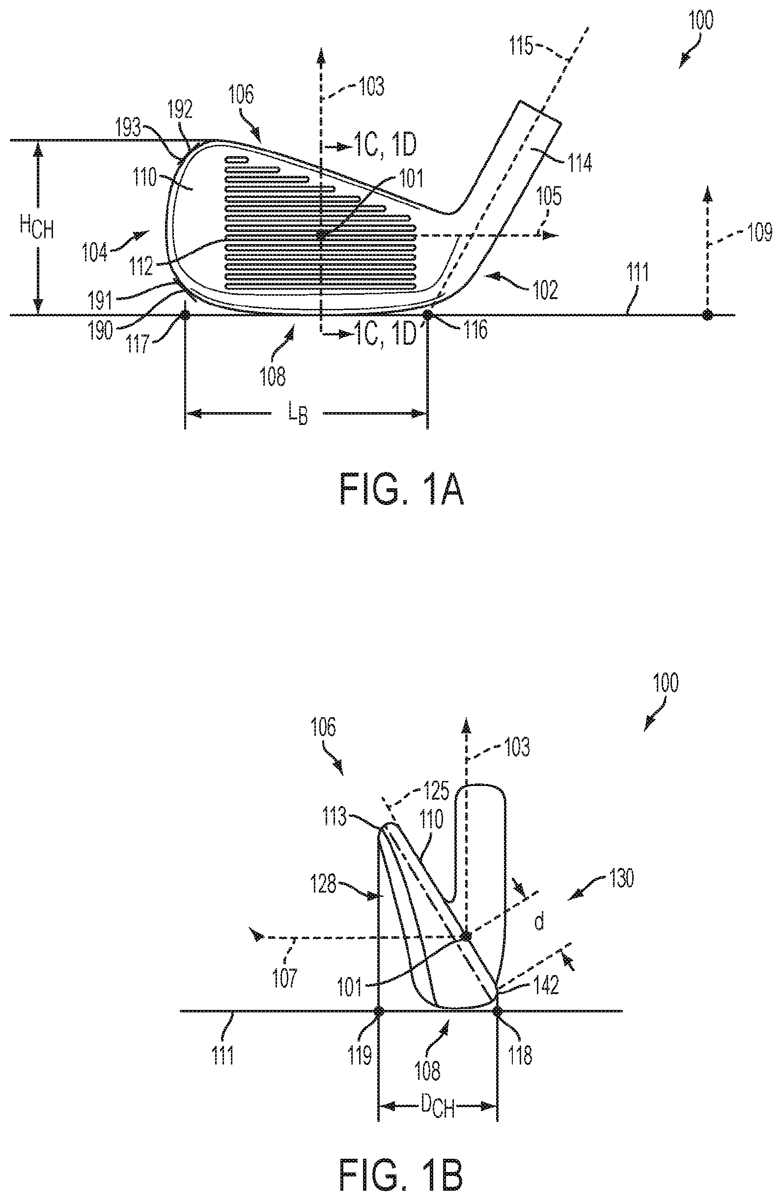 Patent US12090373 Figure 1 – Iron type golf club head