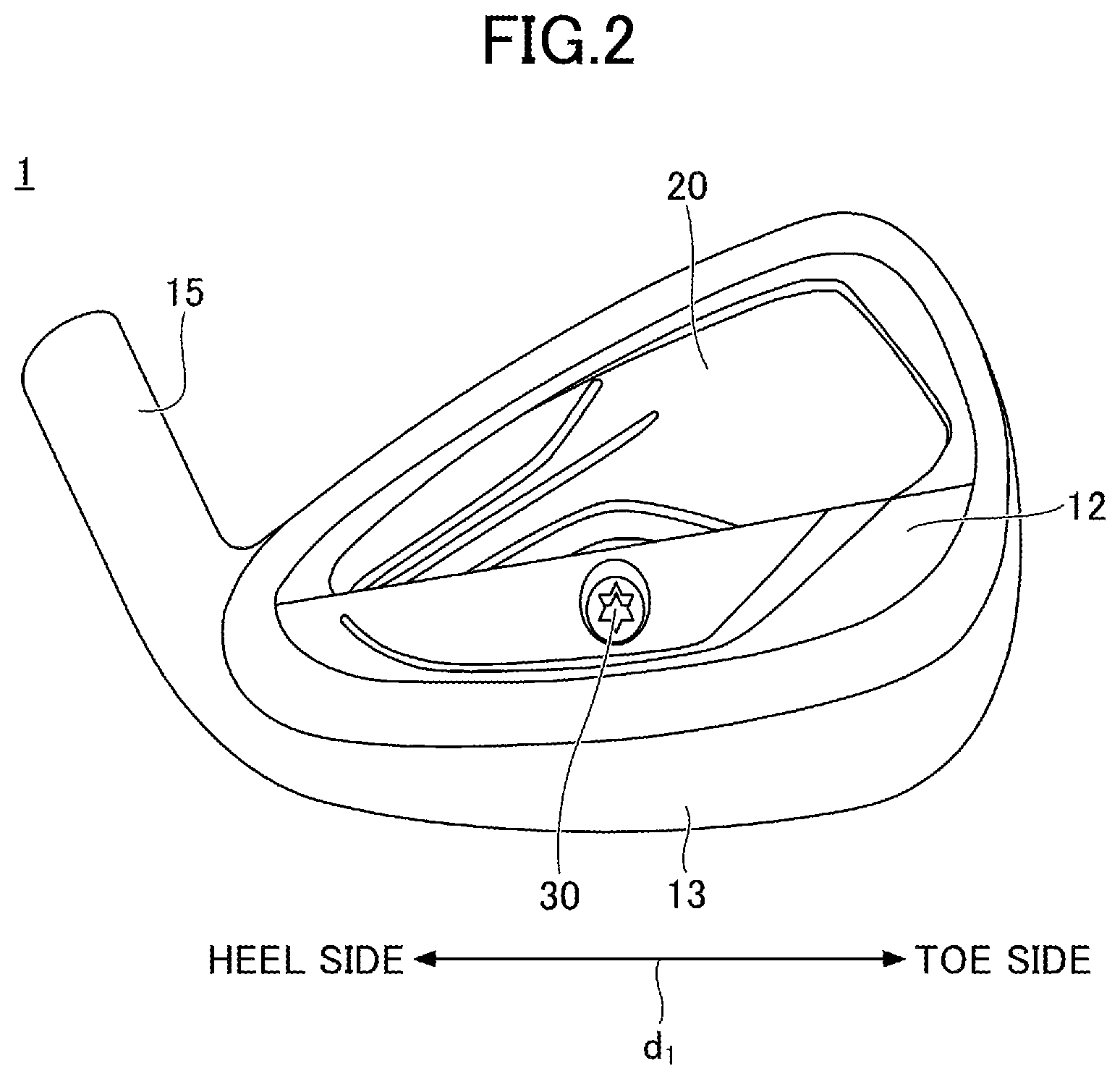 Patent US12090374 Figure 2 – Golf club head