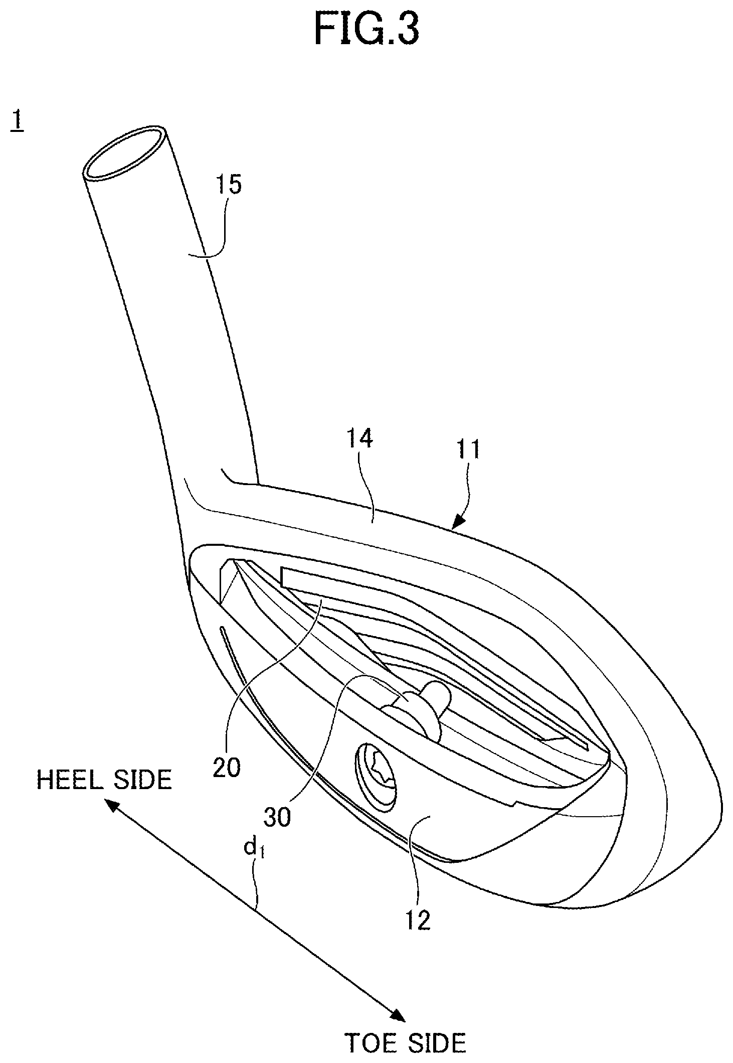 Patent US12090374 Figure 3 – Golf club head