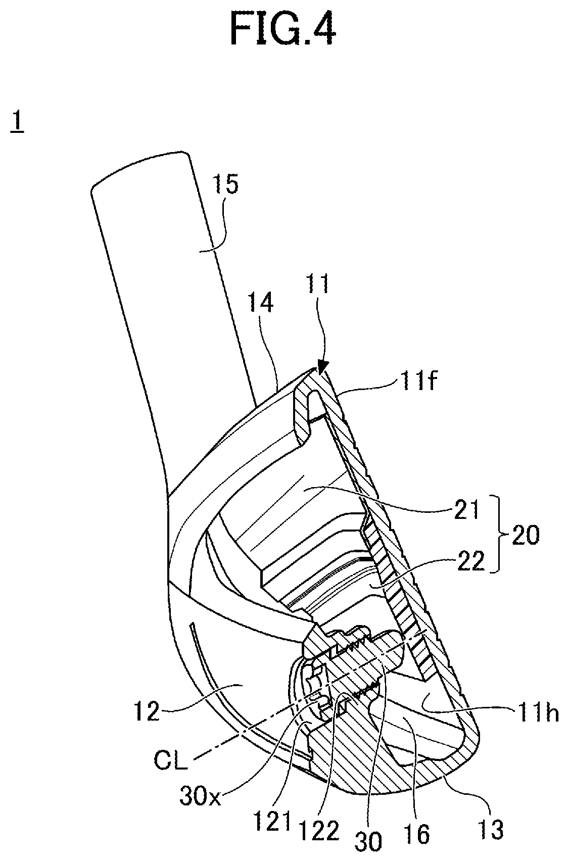 Patent US12090374 Figure 4 – Golf club head