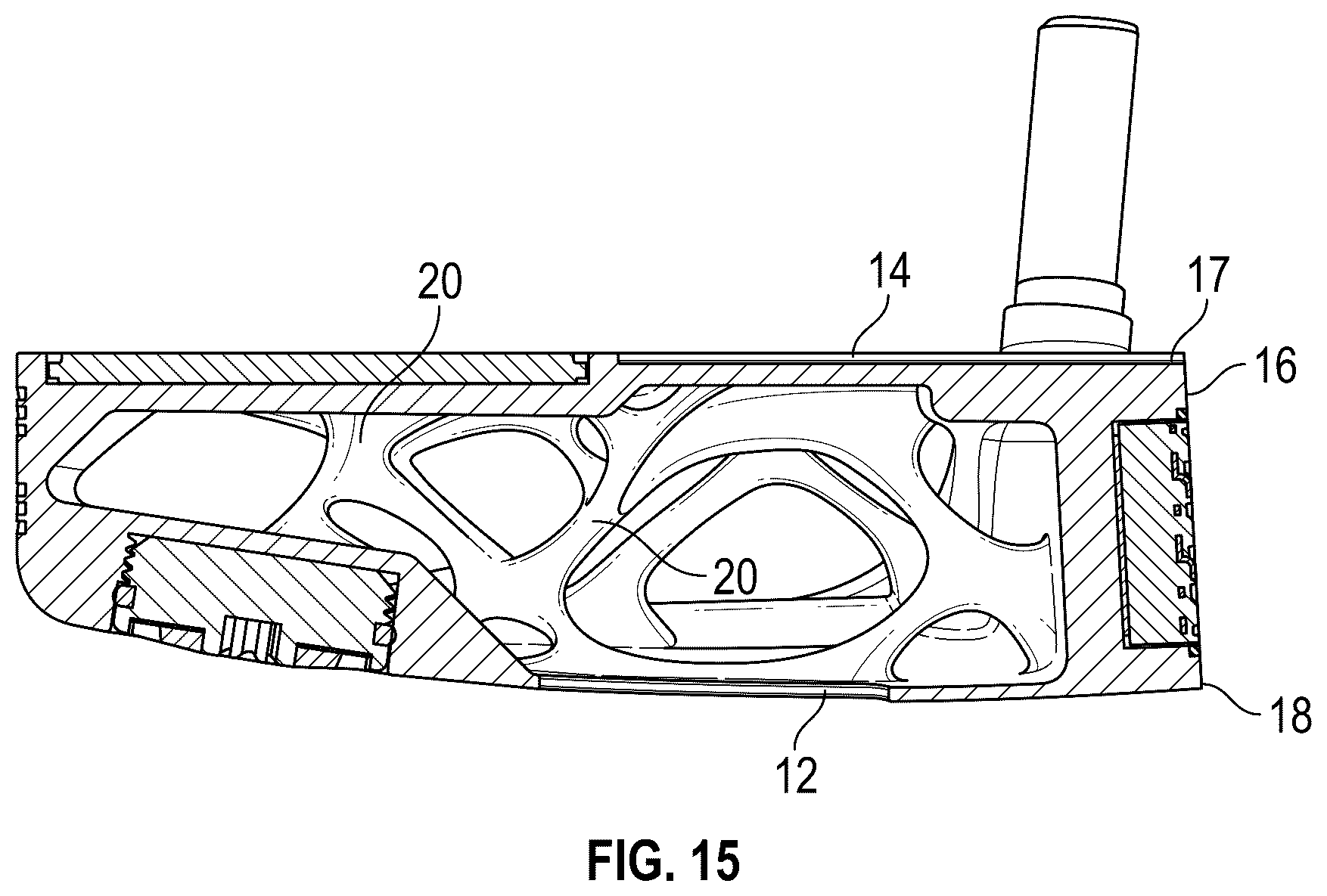 Patent US12090376 Figure 9 – Support structures for golf club heads and methods of manufacturing improved support structures