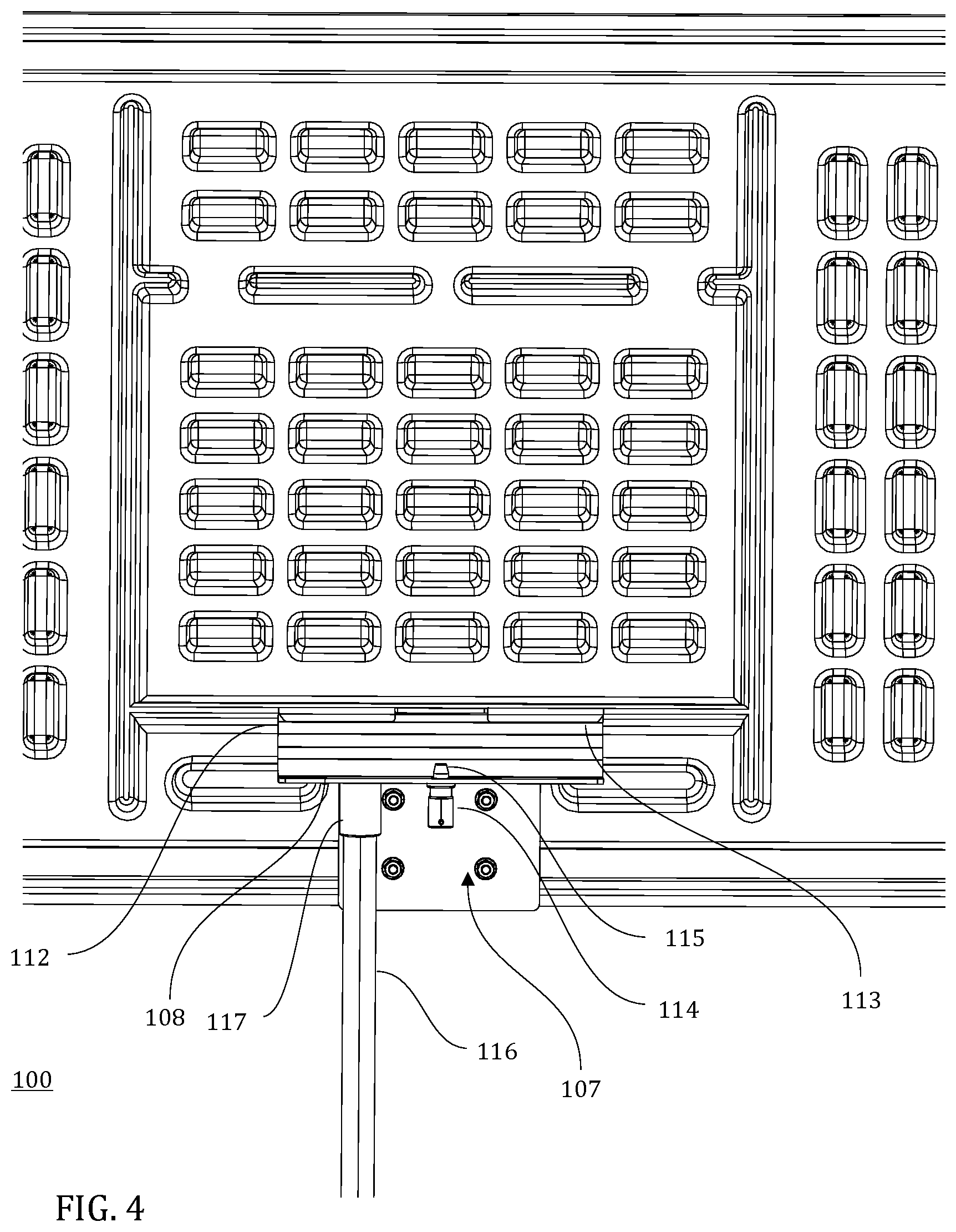 Patent US12090378 Figure 4 – Basketball hoop structure for a trampoline
