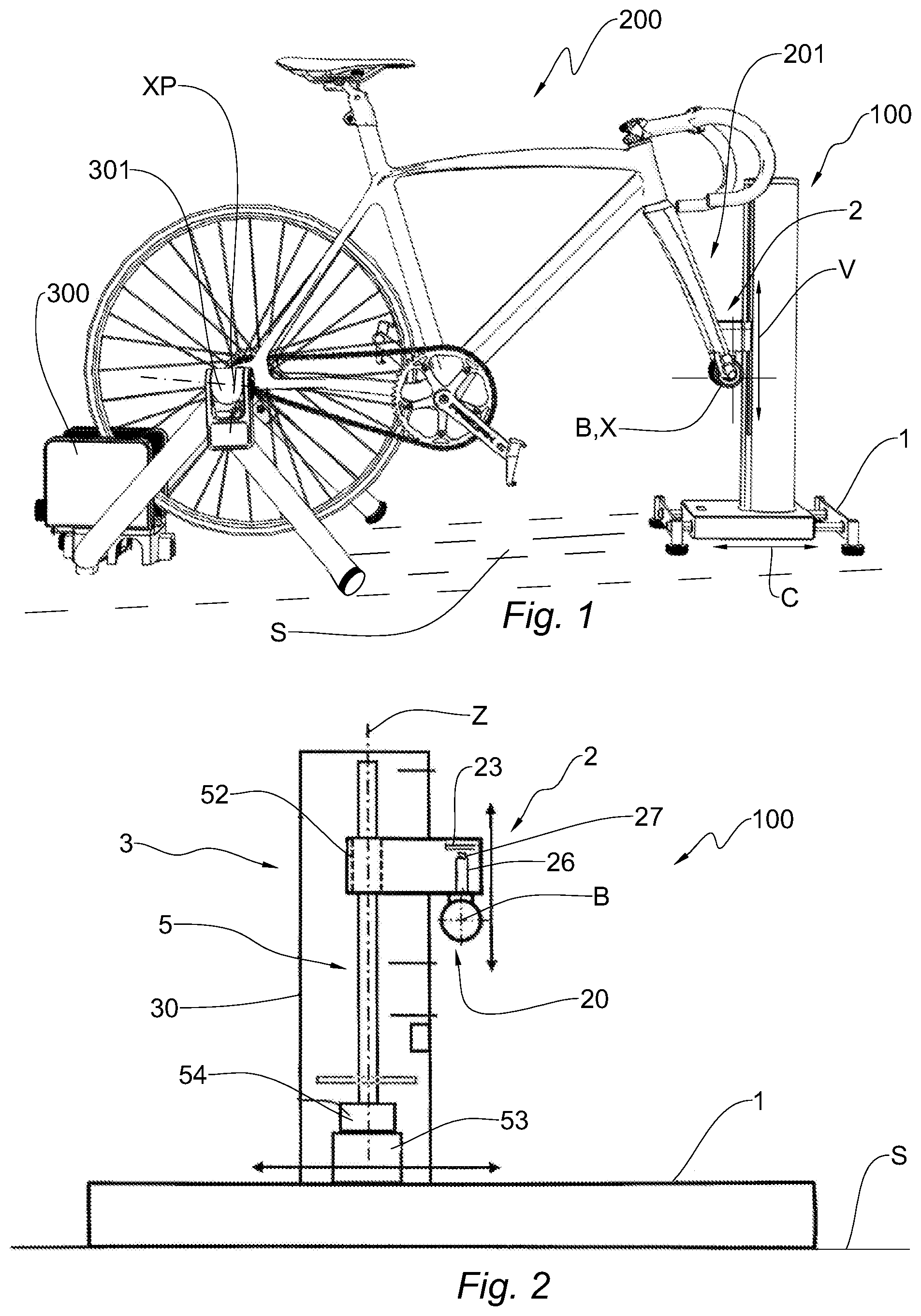 Patent US12090379 — Support device for bicycle front wheel — Figure 1