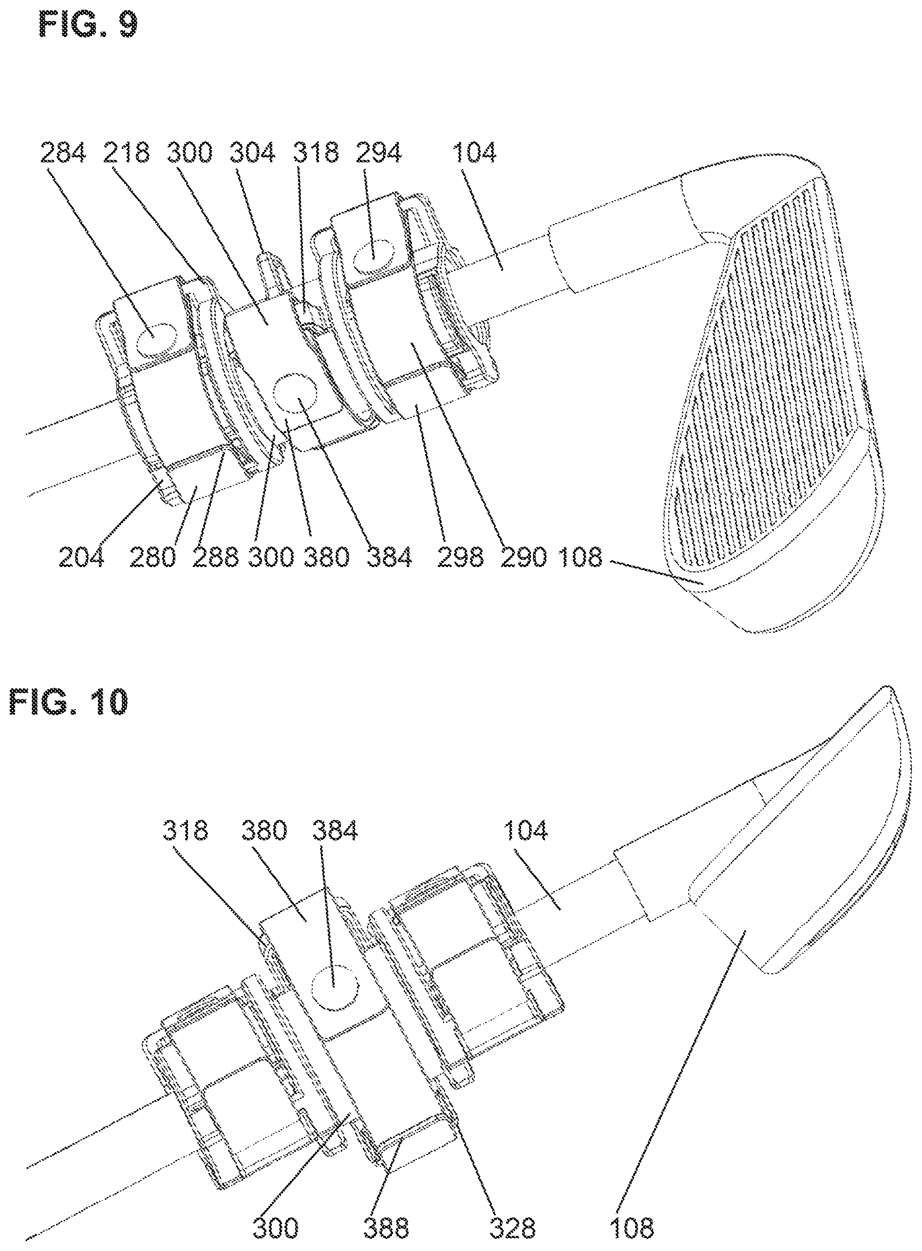 Patent US12090382 Figure 9 – Training device to enhance swing lag