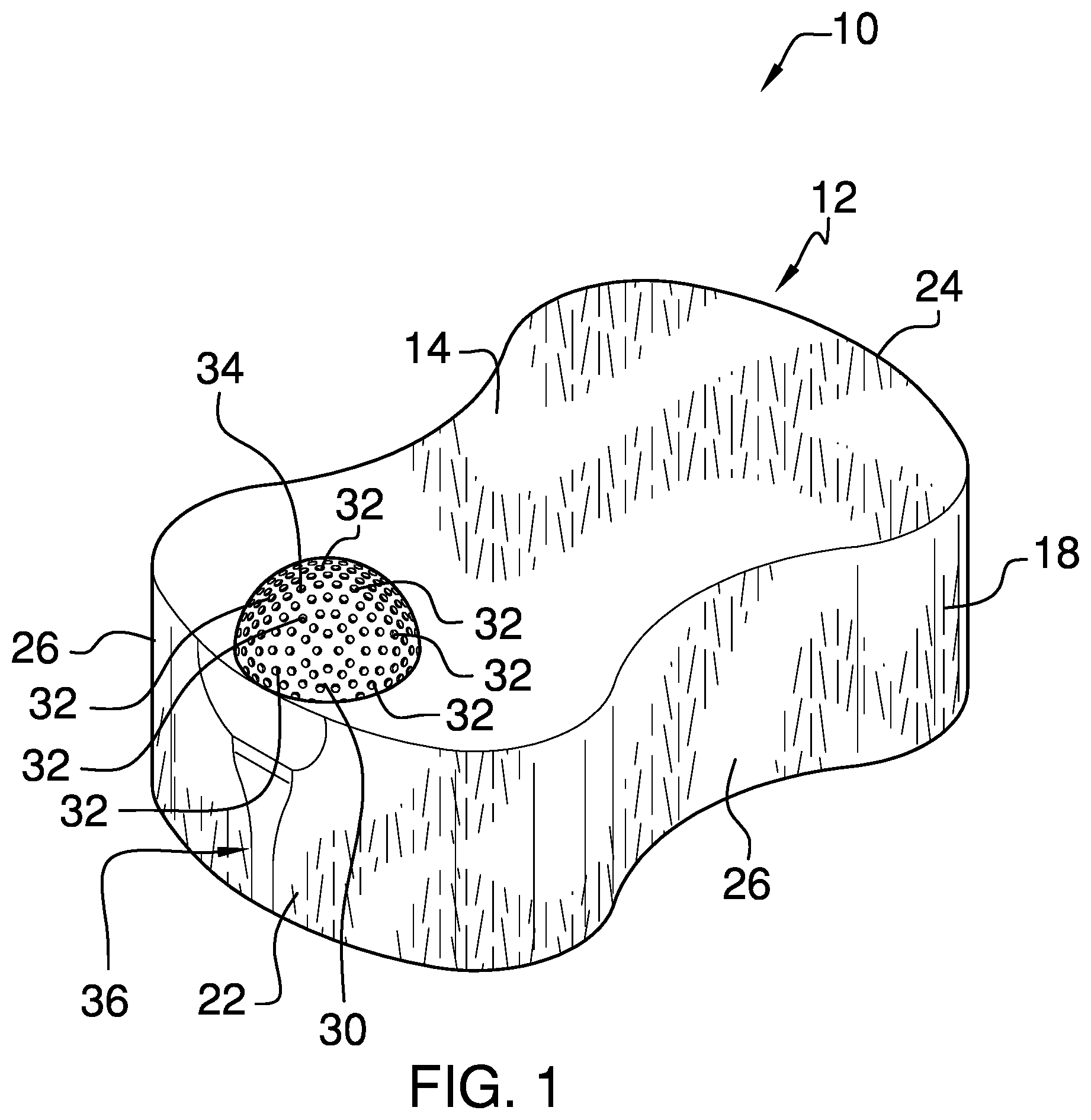 Patent US12090383 Figure 1 – Golf swing training device