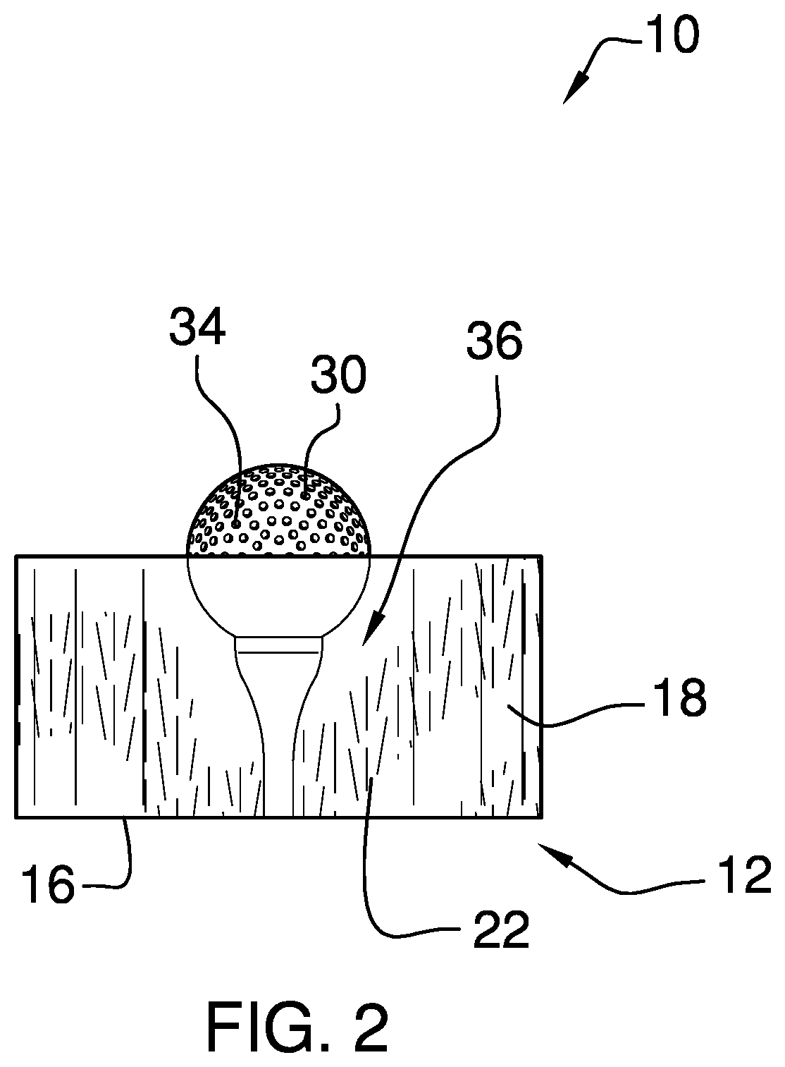 Patent US12090383 Figure 2 – Golf swing training device
