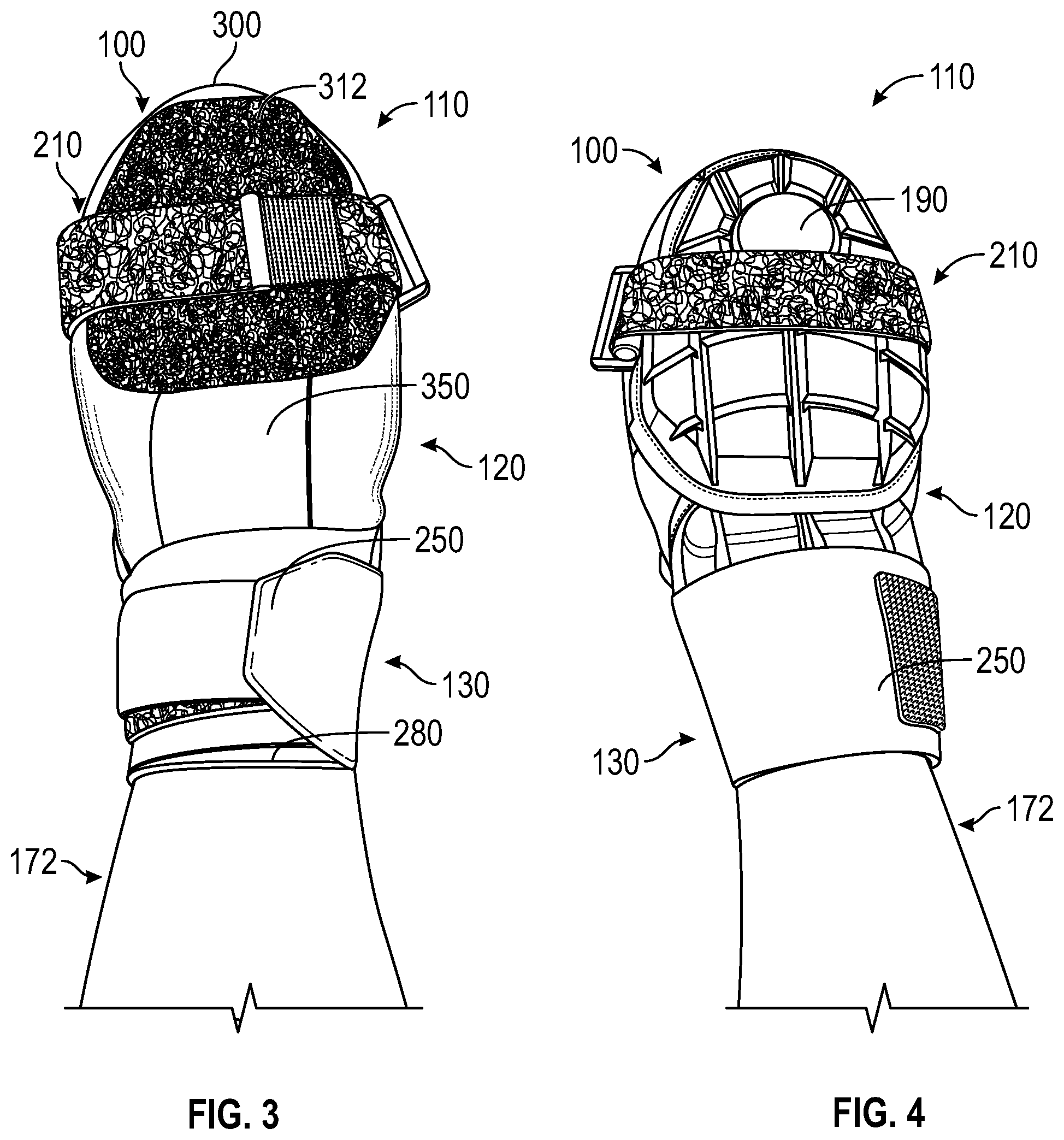Patent US12090386 Figure 2 – Combination sliding mitten and elbow protector