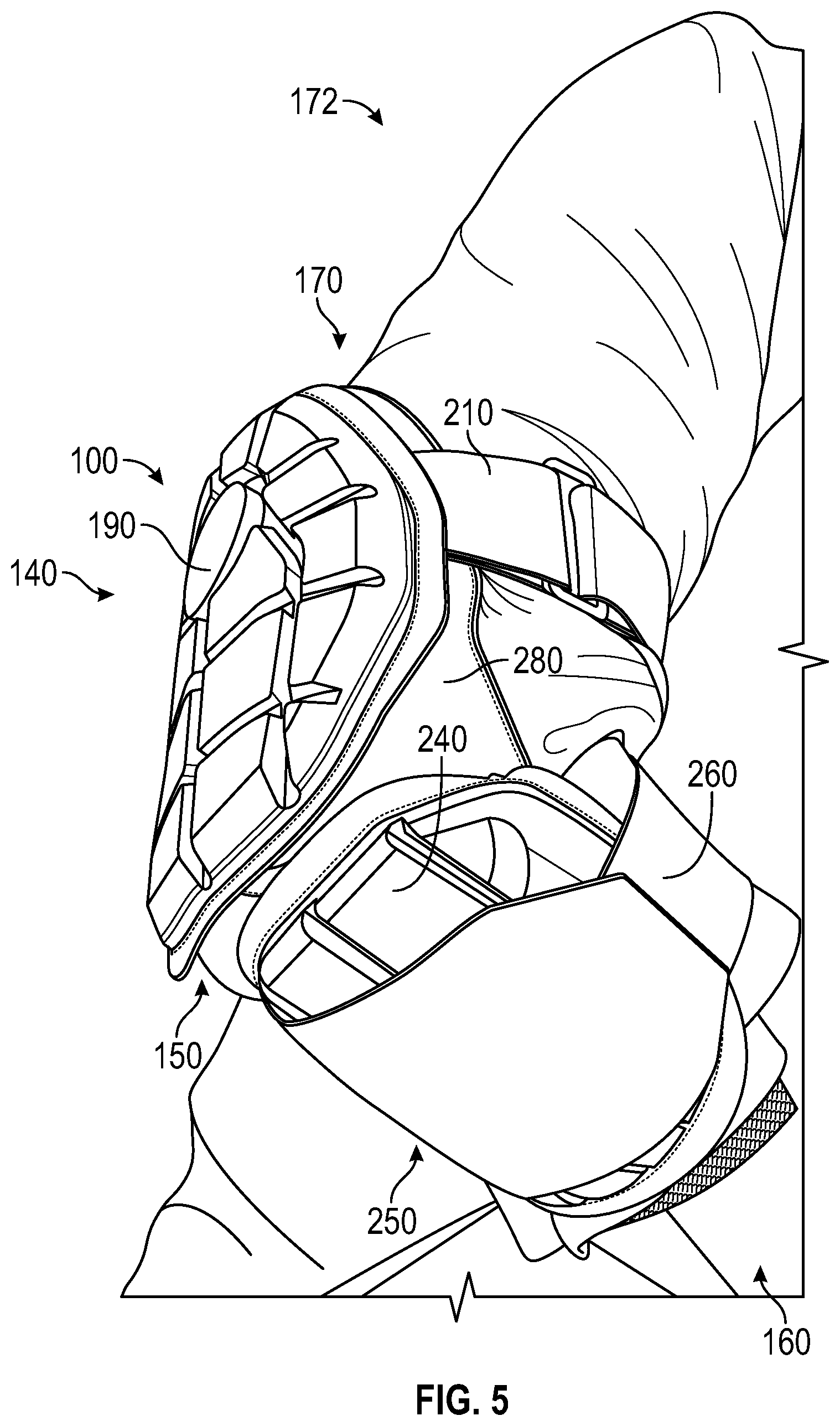 Patent US12090386 Figure 3 – Combination sliding mitten and elbow protector