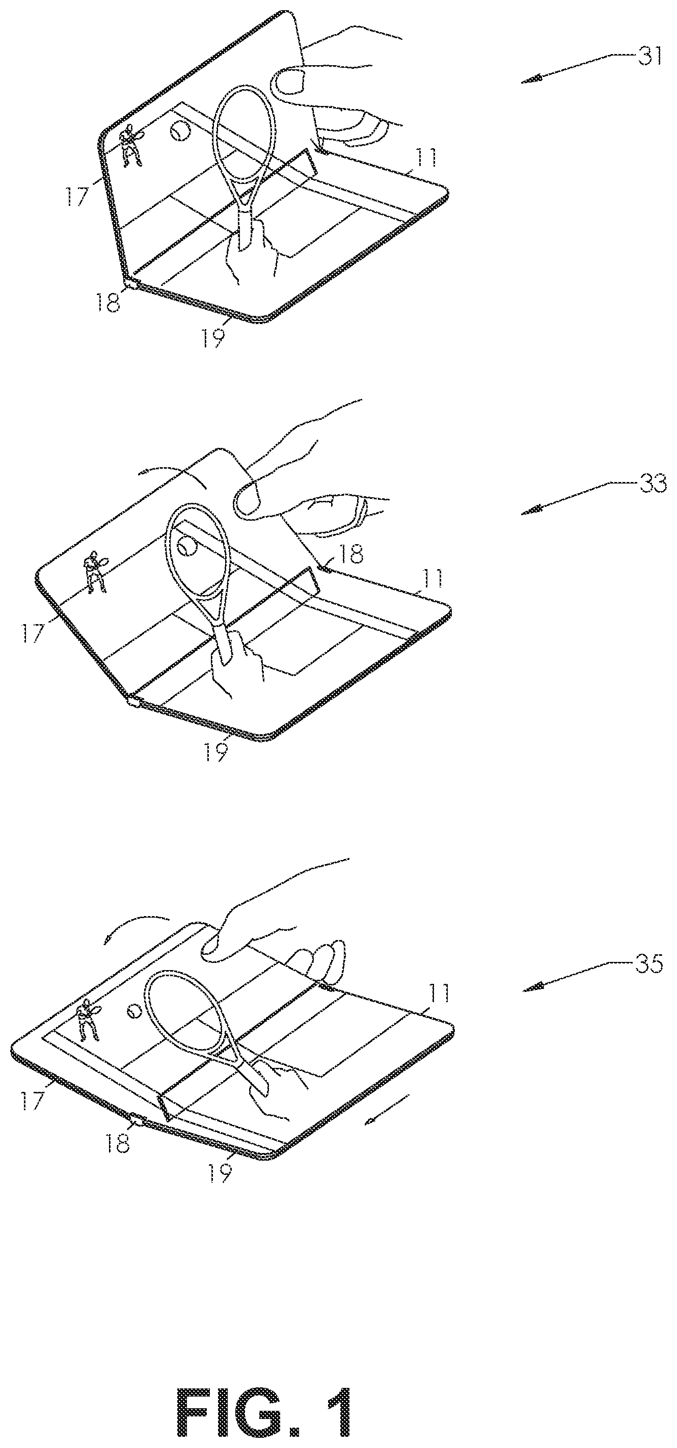 Patent US12090390 Figure 1 – Gaming motion control interface using foldable device mechanics