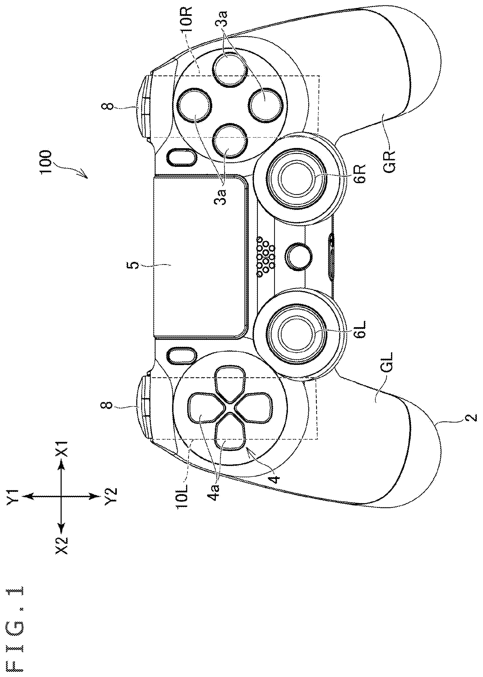Patent US12090392 Figure 1 – Operation input device and button driving unit