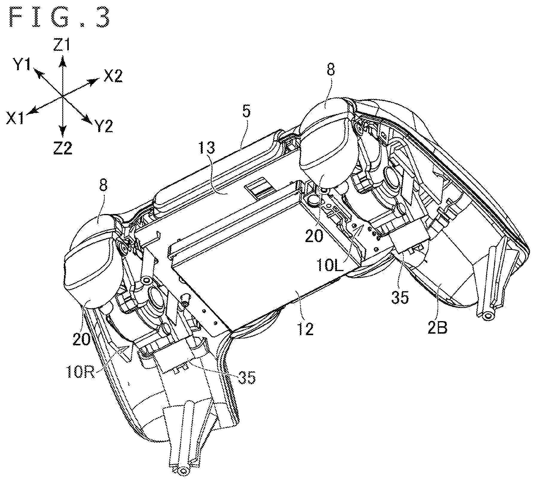 Patent US12090392 Figure 3 – Operation input device and button driving unit
