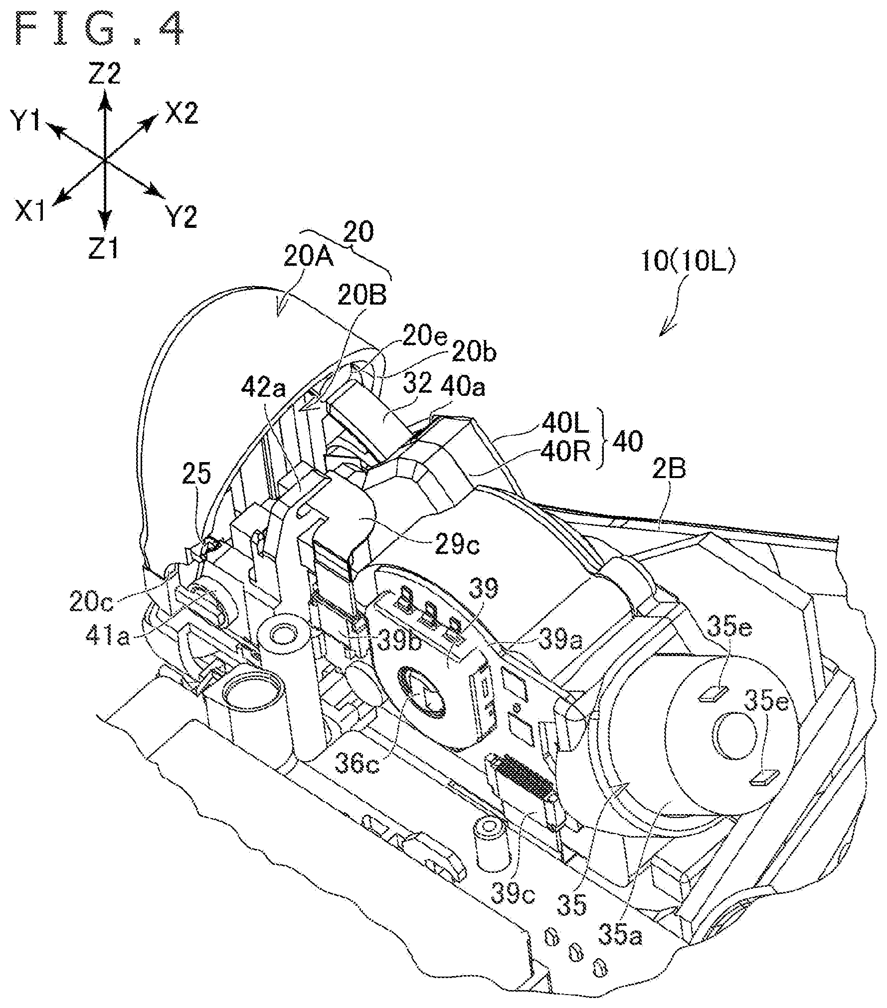 Patent US12090392 Figure 4 – Operation input device and button driving unit