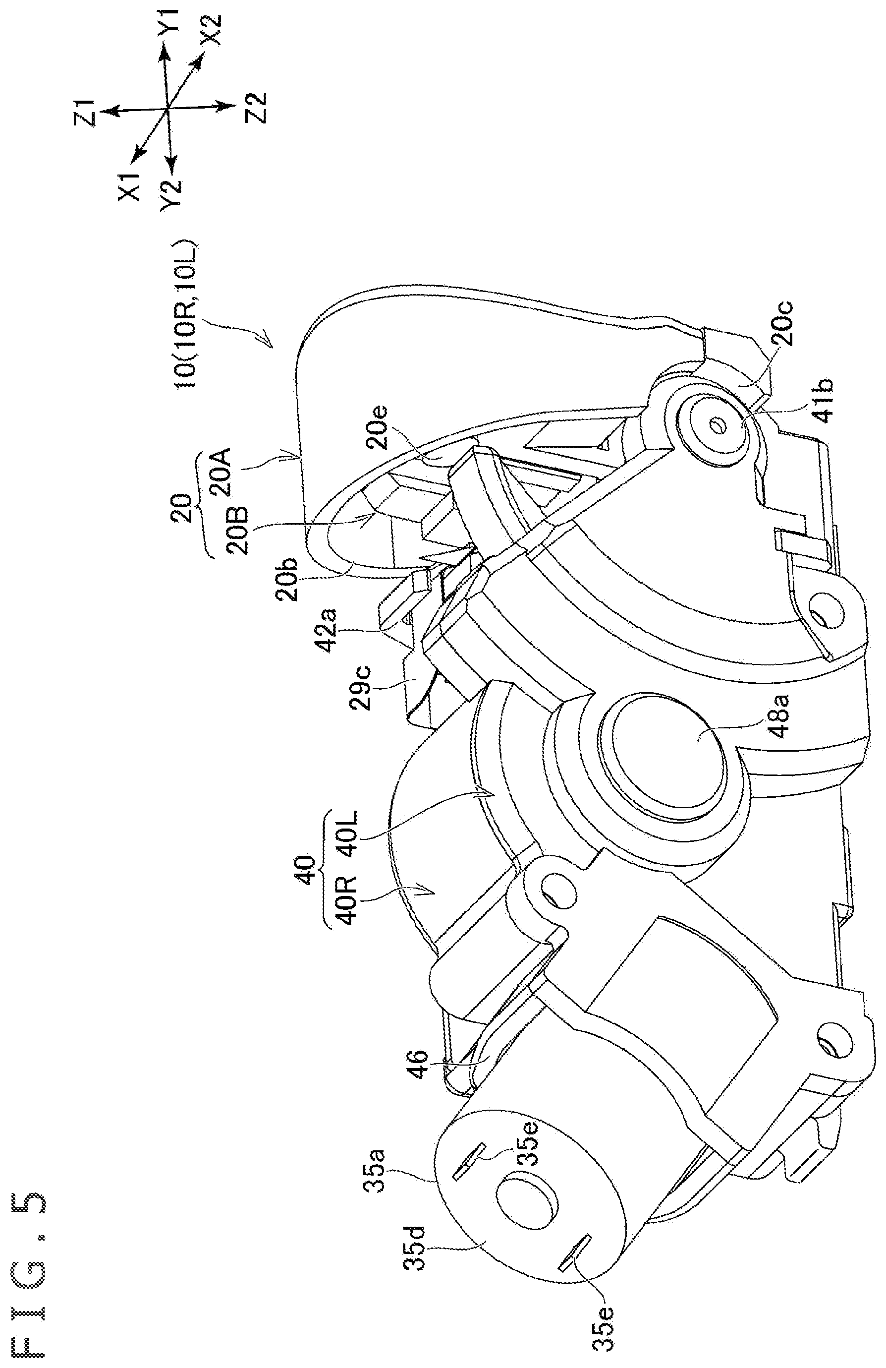 Patent US12090392 Figure 5 – Operation input device and button driving unit