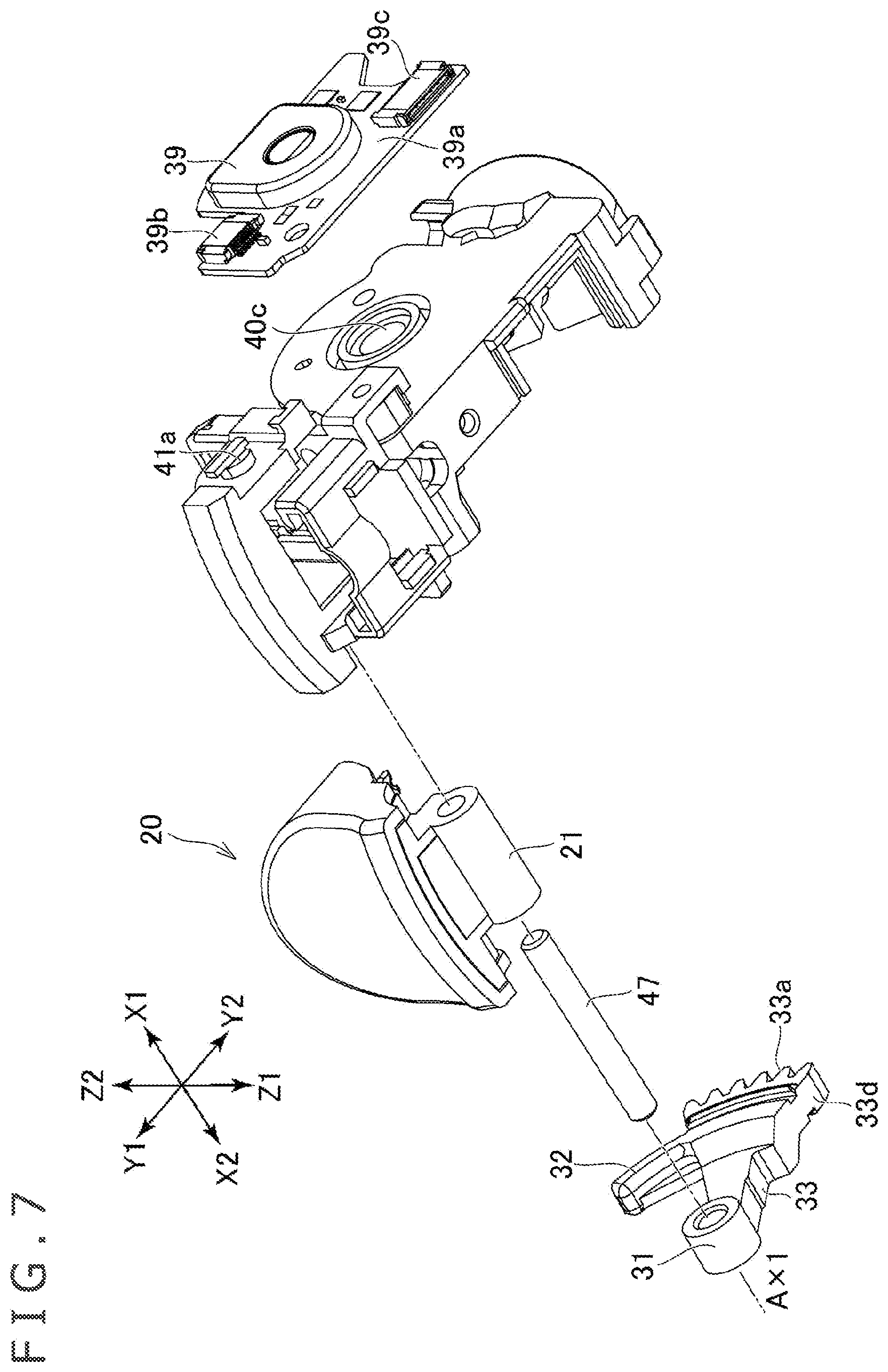 Patent US12090392 Figure 7 – Operation input device and button driving unit