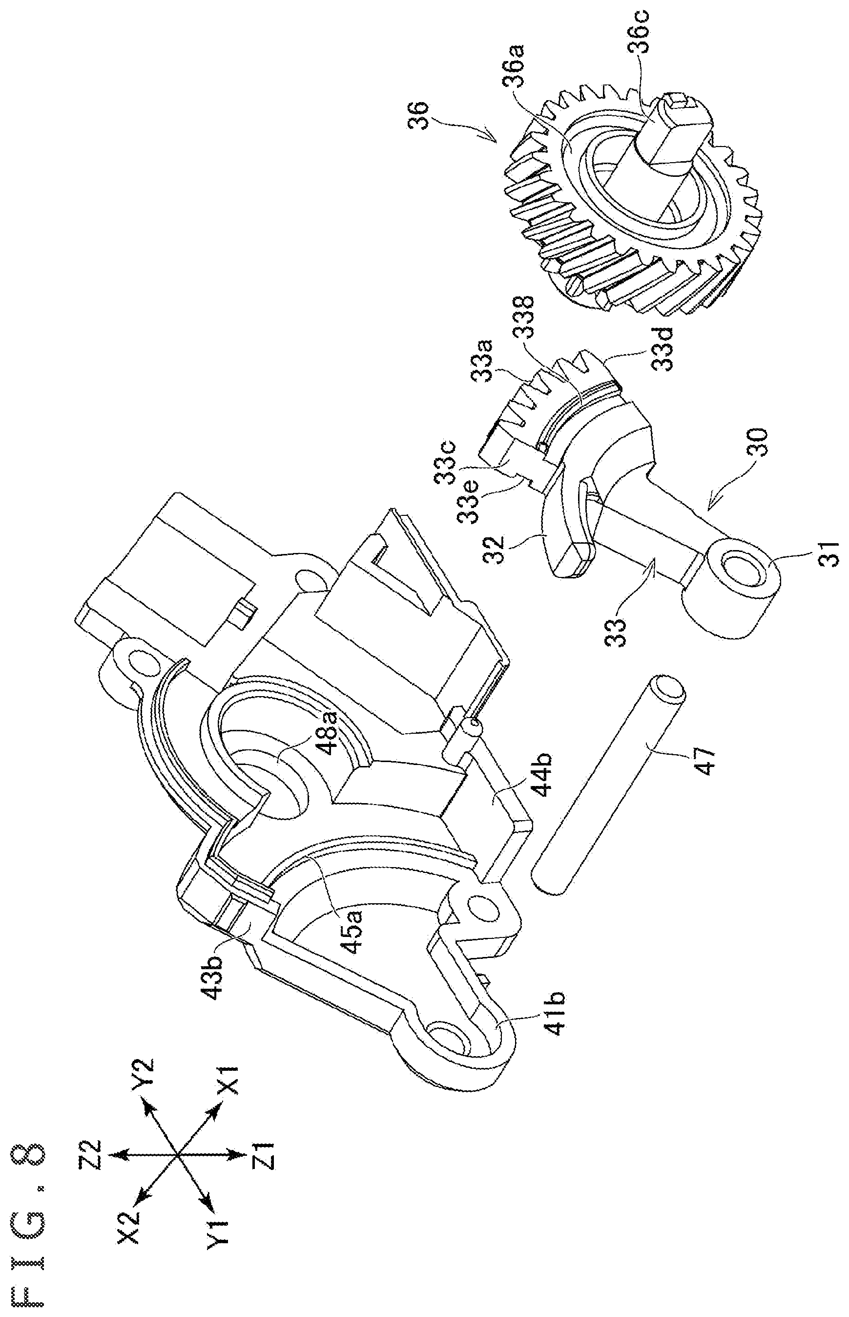 Patent US12090392 Figure 8 – Operation input device and button driving unit