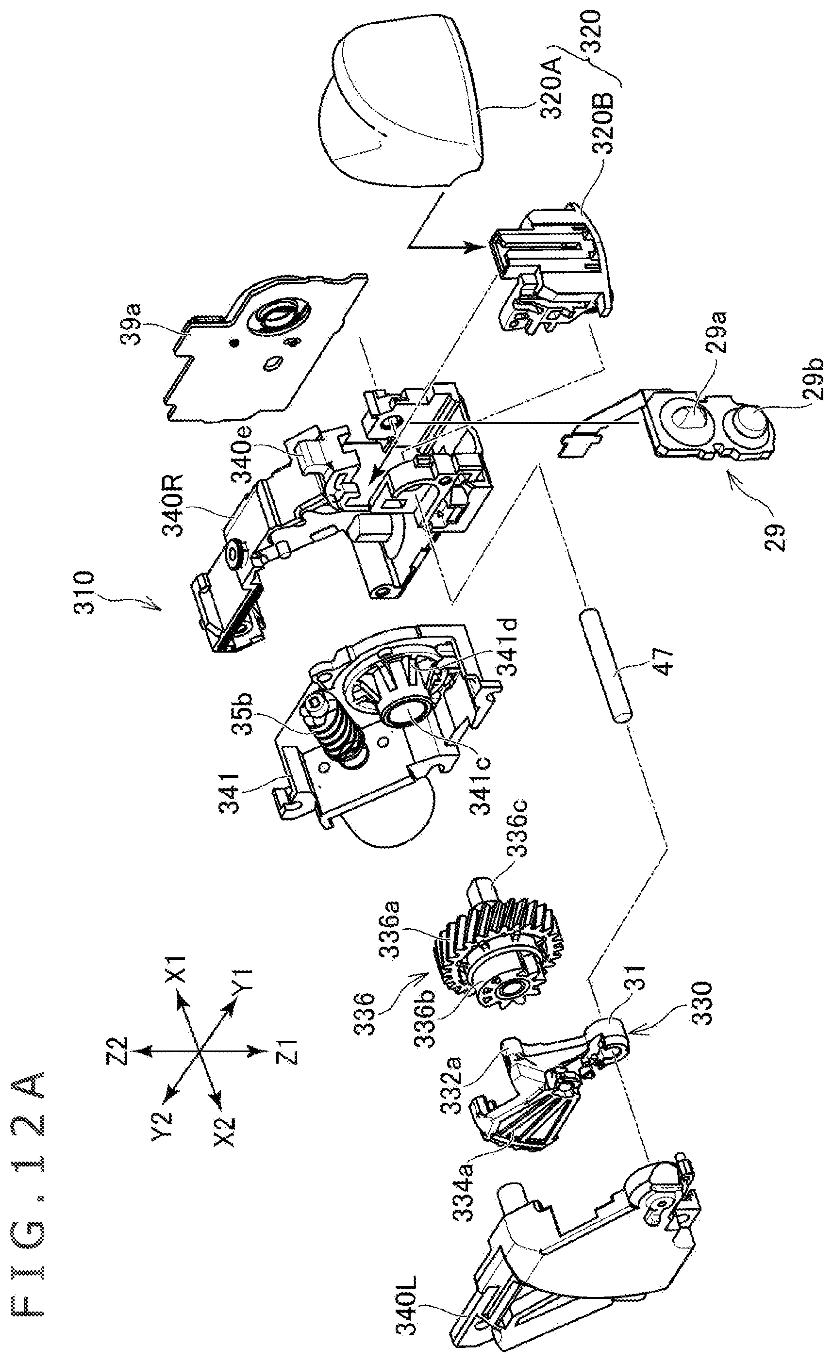 Patent US12090392 Figure 15 – Operation input device and button driving unit