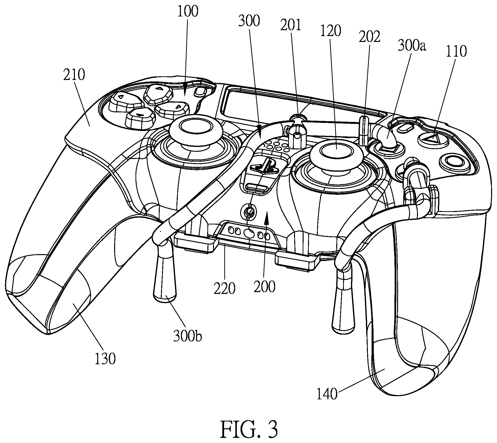 Patent US12090393 Figure 3 – Gamepad auxiliary device