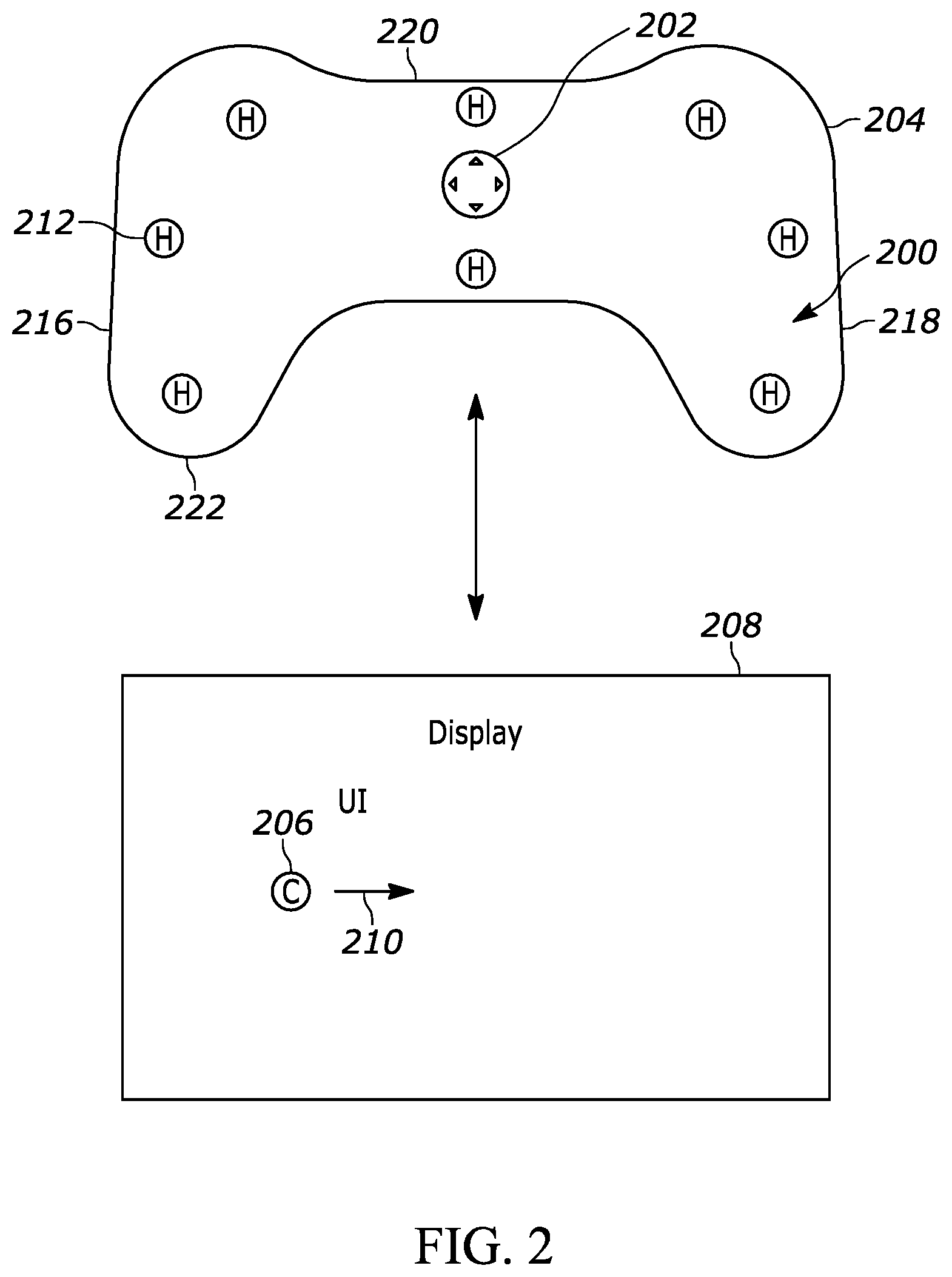 Patent US12090396 Figure 2 – Haptics support for UI navigation