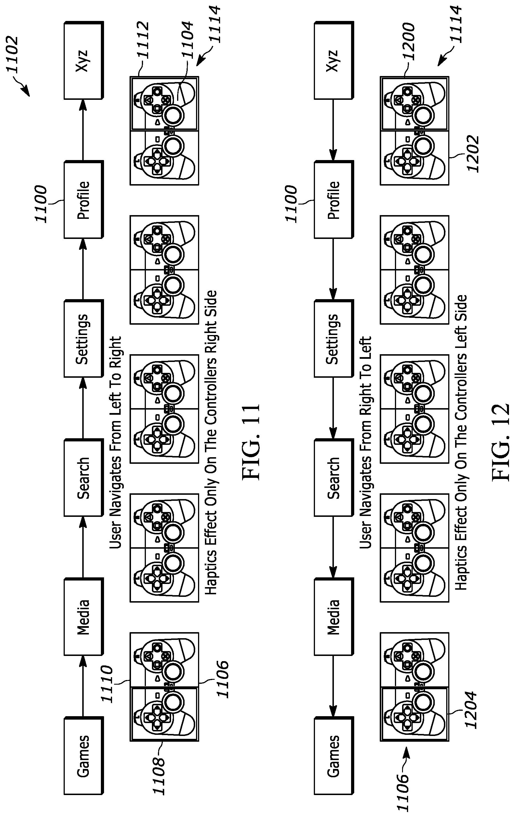 Patent US12090396 Figure 8 – Haptics support for UI navigation