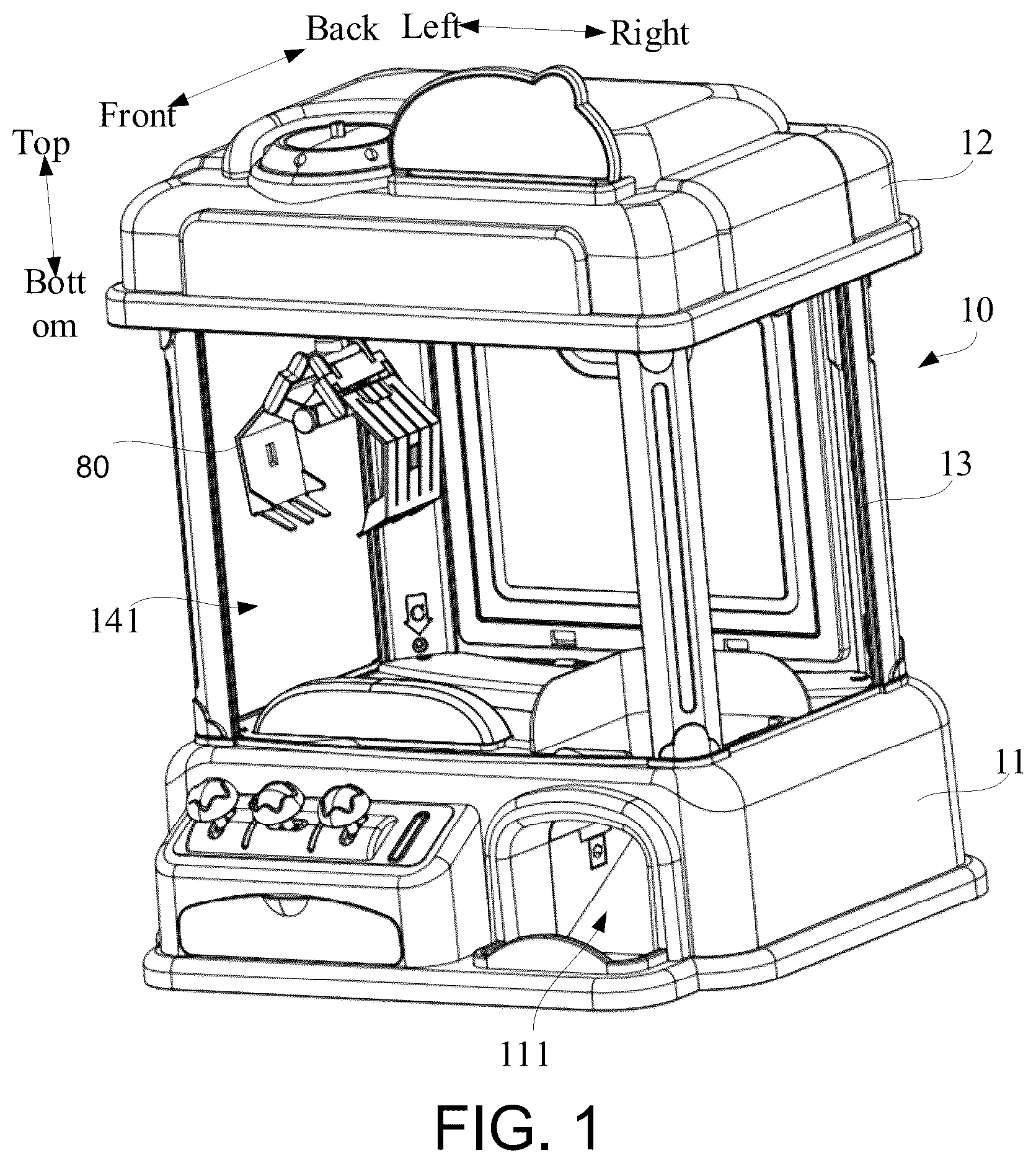 Patent US12090415 Figure 1 – Crane machine